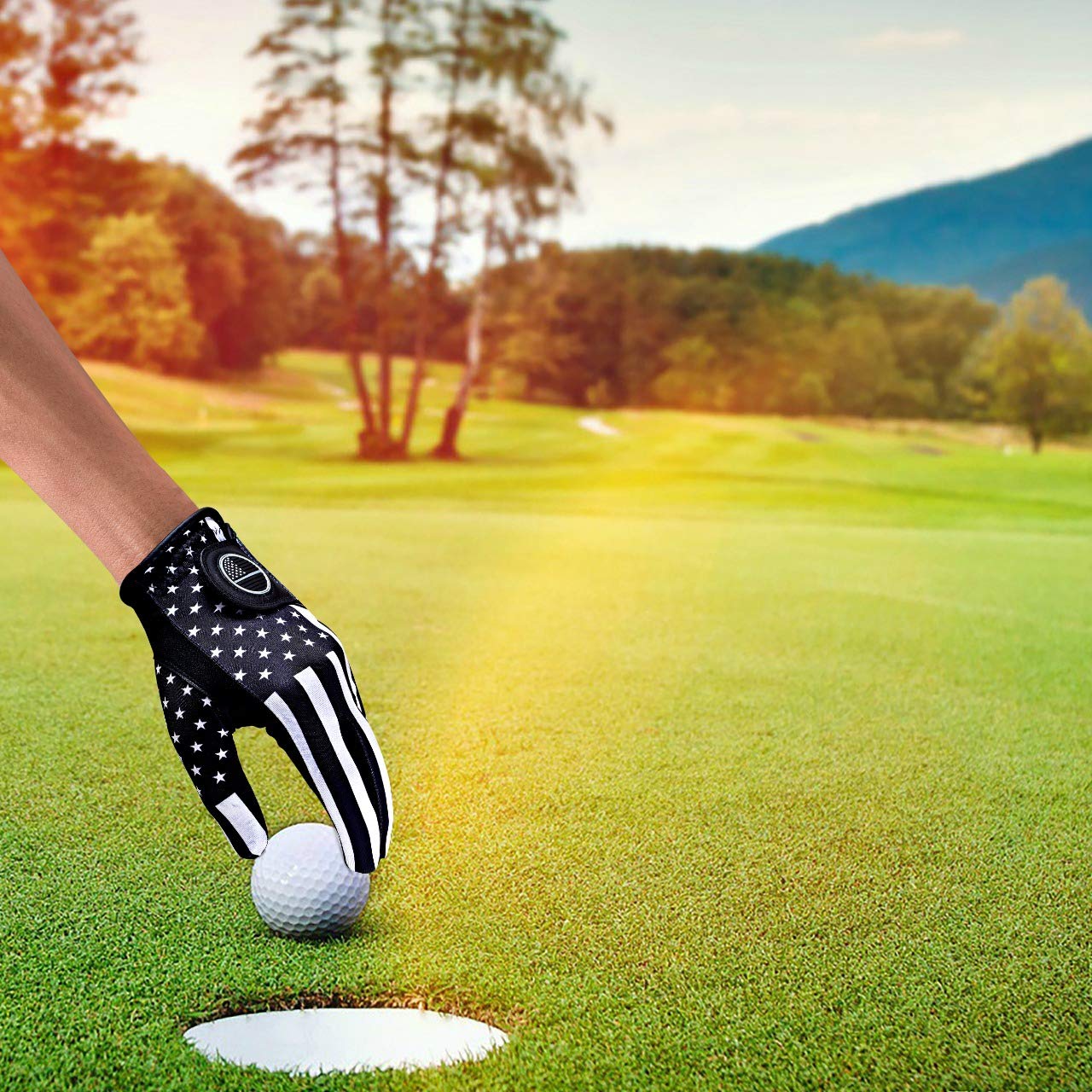 American Flag Golf Gloves for Men & Women - Left & Right Hand Options with Perfect Grip - Patriotic Golf Accessories for Driving Range, Tournaments & Casual Play