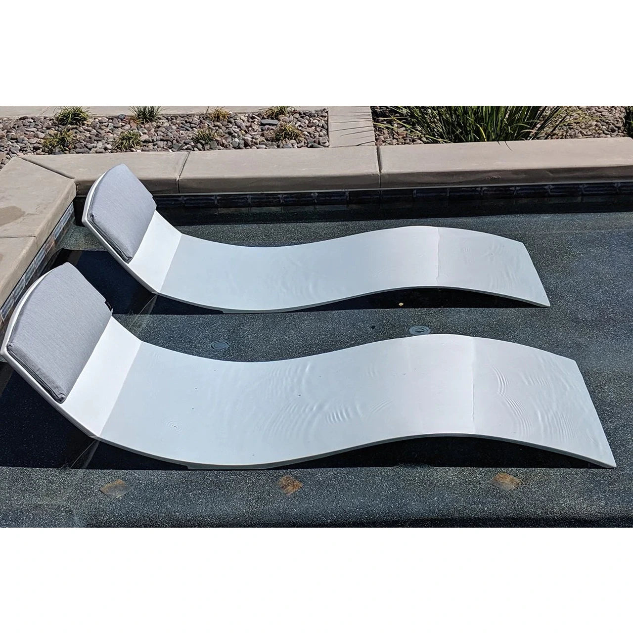 Premium Concrete Chaise Lounge Poolside - Durable Outdoor Pool Lounger for Relaxing by the Swimming Pool, Perfect for Backyard, Resort, and Beach Use