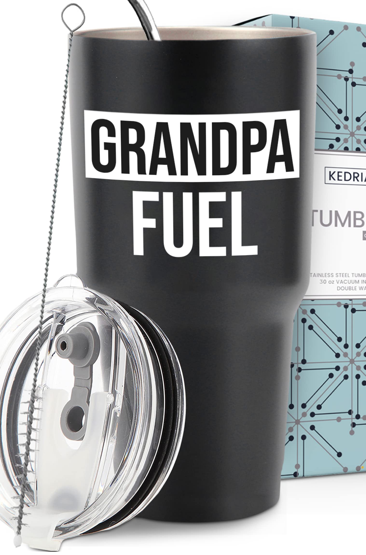 **30oz Grandpa Tumbler - Insulated Stainless Steel Coffee Mug with Lid & Handle - Best Gift for Grandpa from Granddaughter (Birthday, Christmas, Father's Day) - Perfect for Coffee, Tea, or Travel**