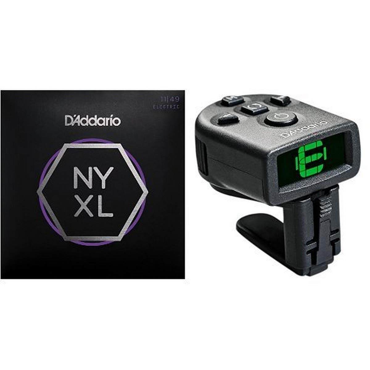 D'Addario NYXL Medium Electric Guitar Strings & NS Micro Tuner Bundle - Premium Guitar Accessories for Professional Musicians & Performers - Perfect for Live Gigs, Studio Recording & Practice Sessions