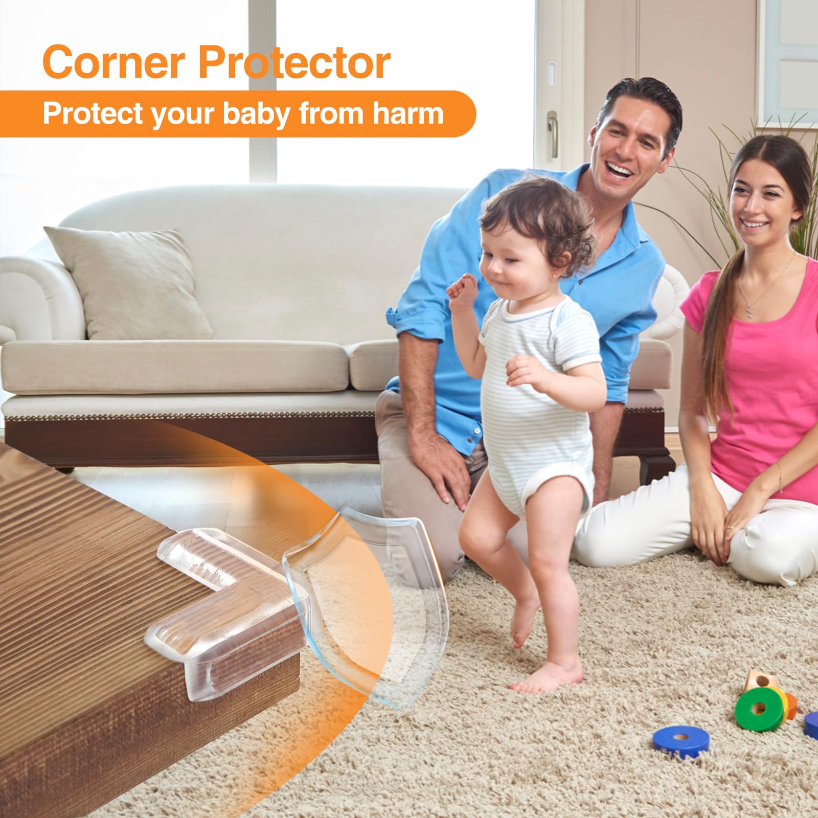 12 Pack Clear L-Shaped Baby Corner Protectors - Soft Edge Safety Bumpers & Furniture Guards for Baby Proofing Sharp Table Corners | Perfect for Nursery, Living Room & Office Safety