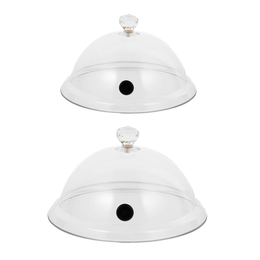 2-Pack Clear Hooded Food Covers - Transparent Dust & Insect Protection for Desserts, BBQ, and Buffet Displays - Reusable Food Insulation Covers for Indoor/Outdoor Dining & Party Serving