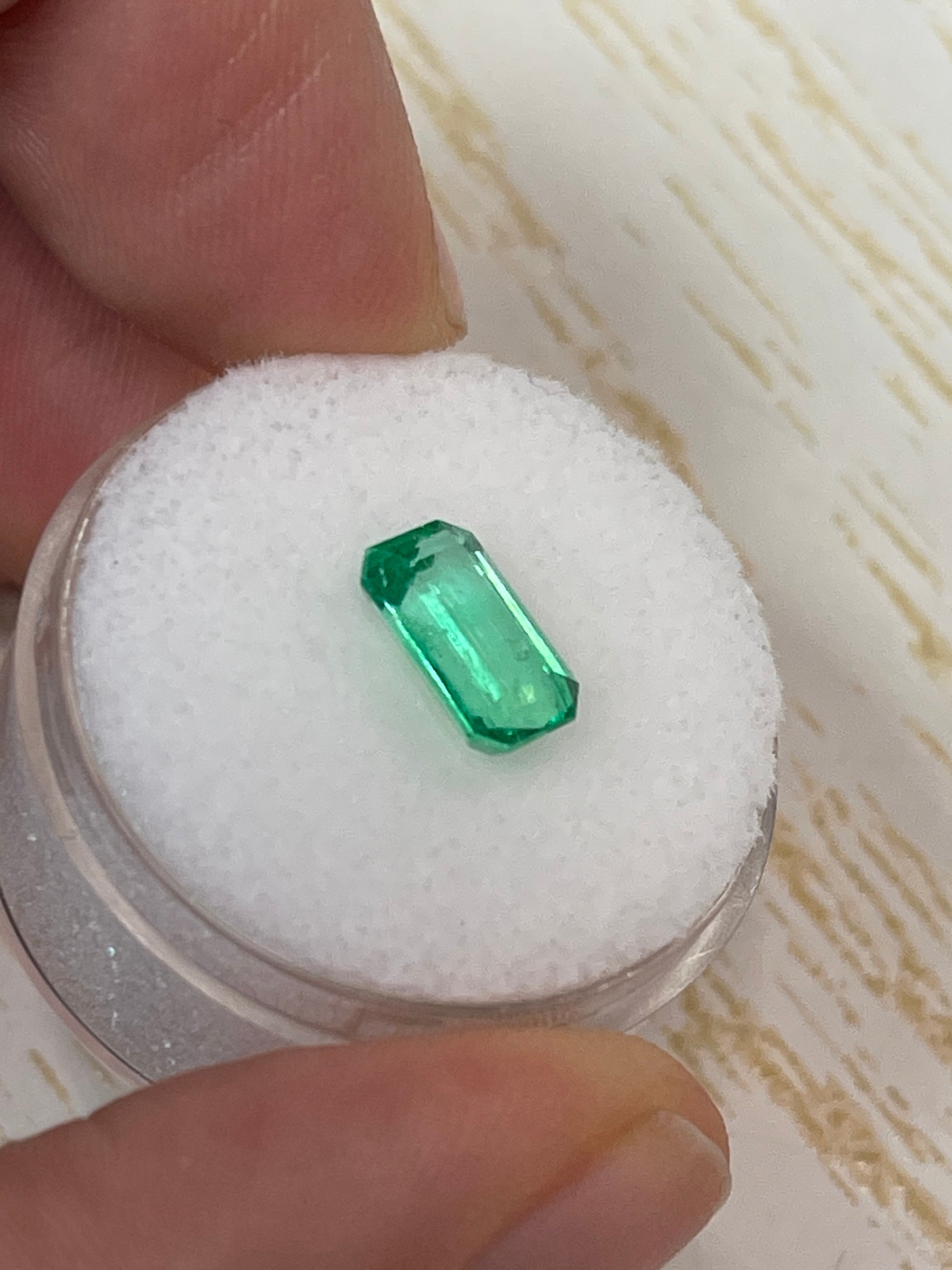 1.68 Carat 9x6mm Yellowish Green Natural Loose Colombian Emerald - Emerald Cut Gemstone for Jewelry Making, Engagement Rings & Collector's Specimen