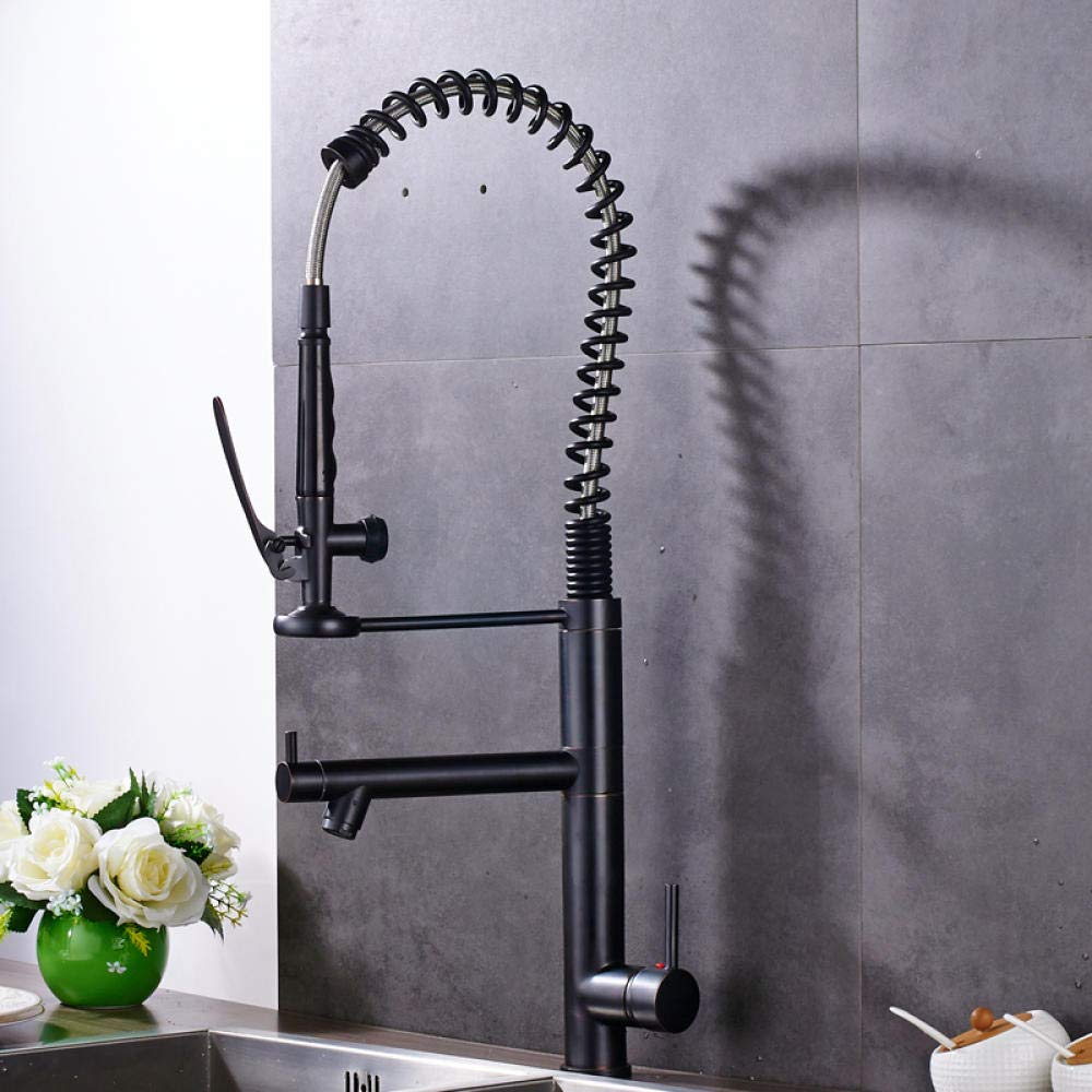 High-Pressure Pull Down Kitchen Faucet with Dual Spout - Hot & Cold Water Mixer, 360° Swivel Sprayer for Easy Cleaning - Perfect for Modern Kitchens, Dishwashing & Food Prep