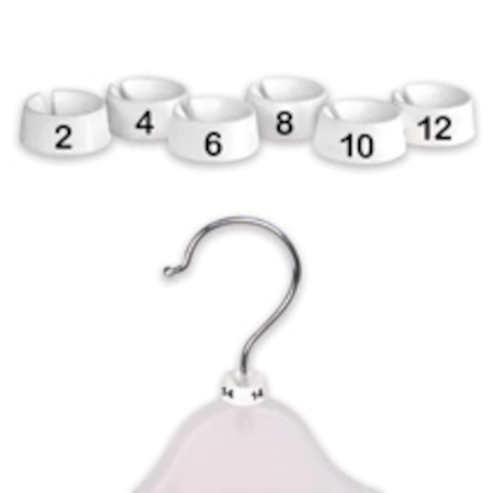 50-Pack Numerical Hanger Size Markers (1-12) - Durable Plastic Closet Organizers for Clothing Retail & Home Storage