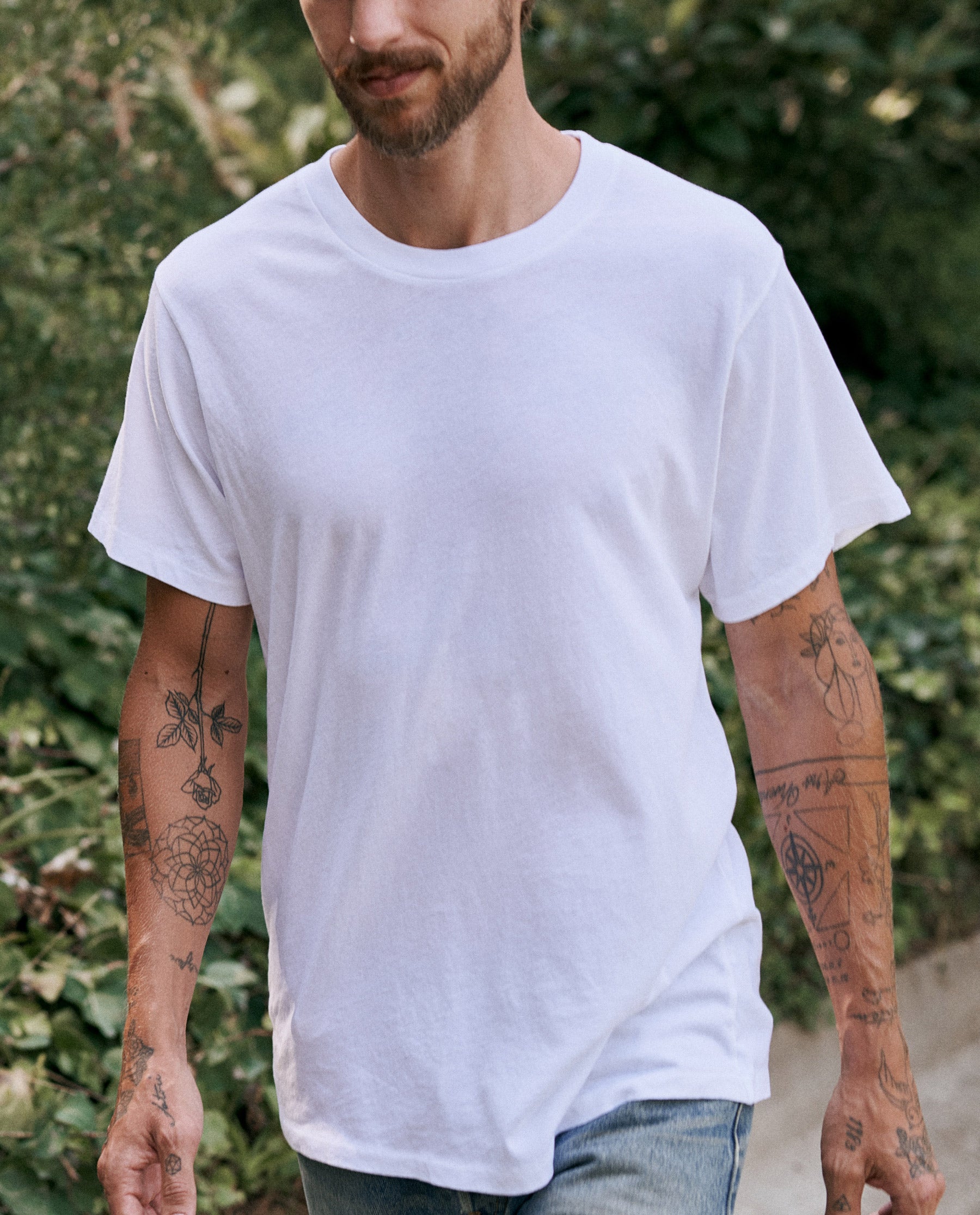 Premium Slim Fit Men's T-Shirt - True White - Soft Cotton Crew Neck Tee for Casual Wear, Layering & Everyday Outfits