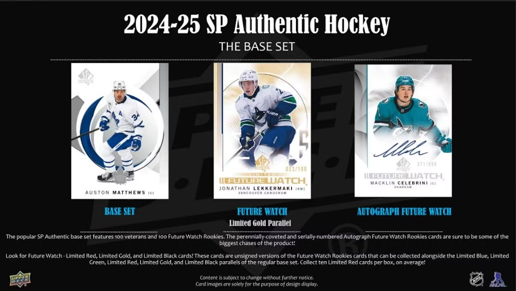 2024-25 Upper Deck SP Authentic Hockey Hobby Box - Premium NHL Trading Cards Collection - Perfect for Collectors, Investors & Fantasy Sports Enthusiasts