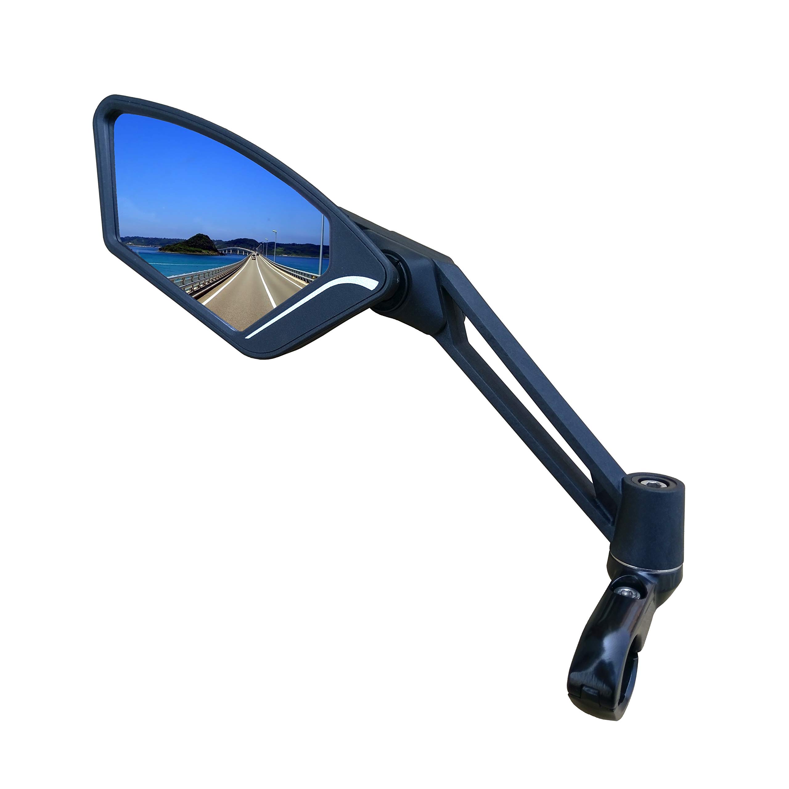 MEACHOW Scratch-Resistant Glass Lens Bike Mirror - Adjustable Handlebar Rearview Mirror for Safe Cycling (ME-003) | Perfect for Road Bikes, Mountain Bikes & Commuting