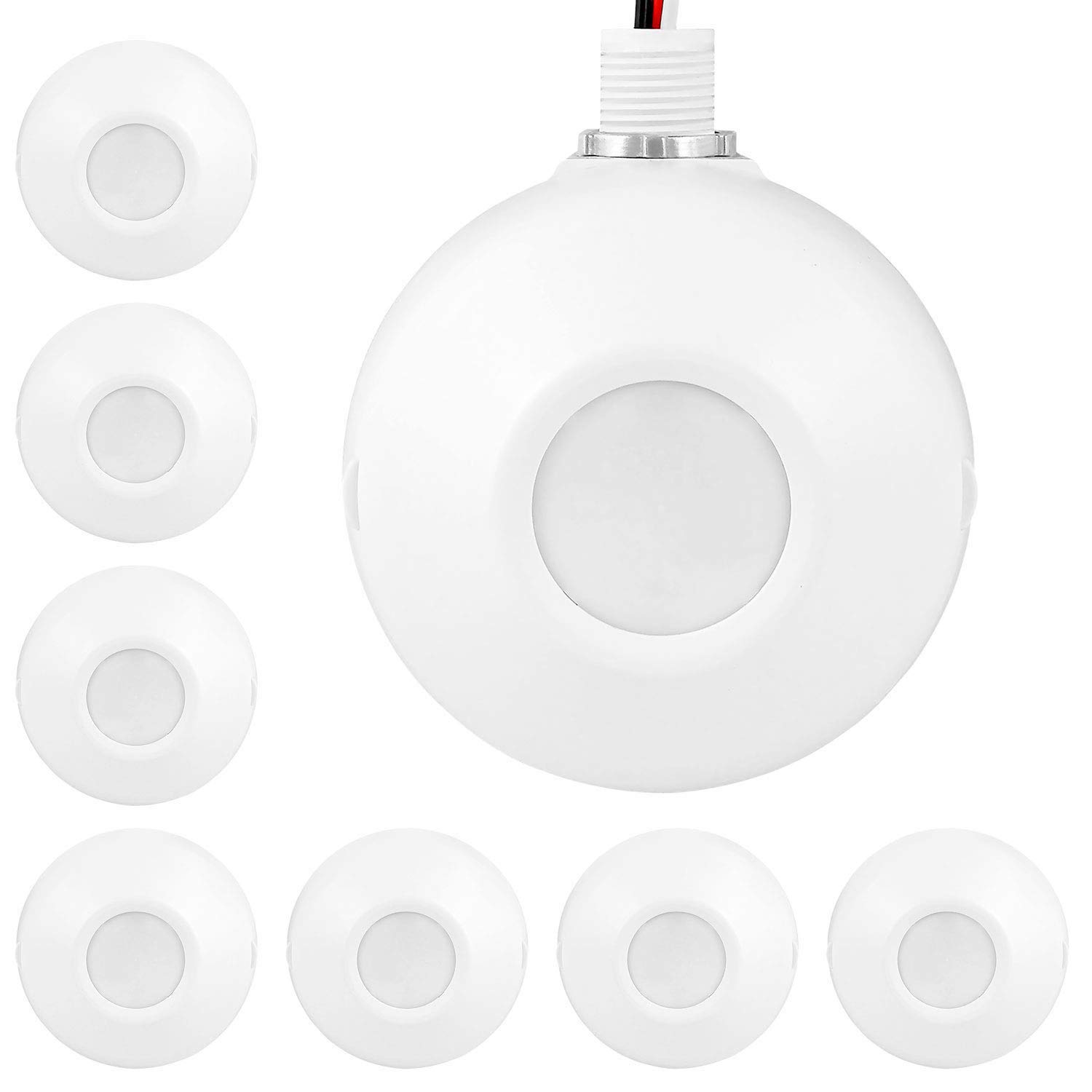 ENERLITES MPC-50H High Bay 360° PIR Ceiling Motion Sensor - 1200-2800 sq ft Coverage, 120-277VAC, Commercial/Industrial Grade (8 Pack) - Ideal for Warehouses, Factories & Large Retail Spaces