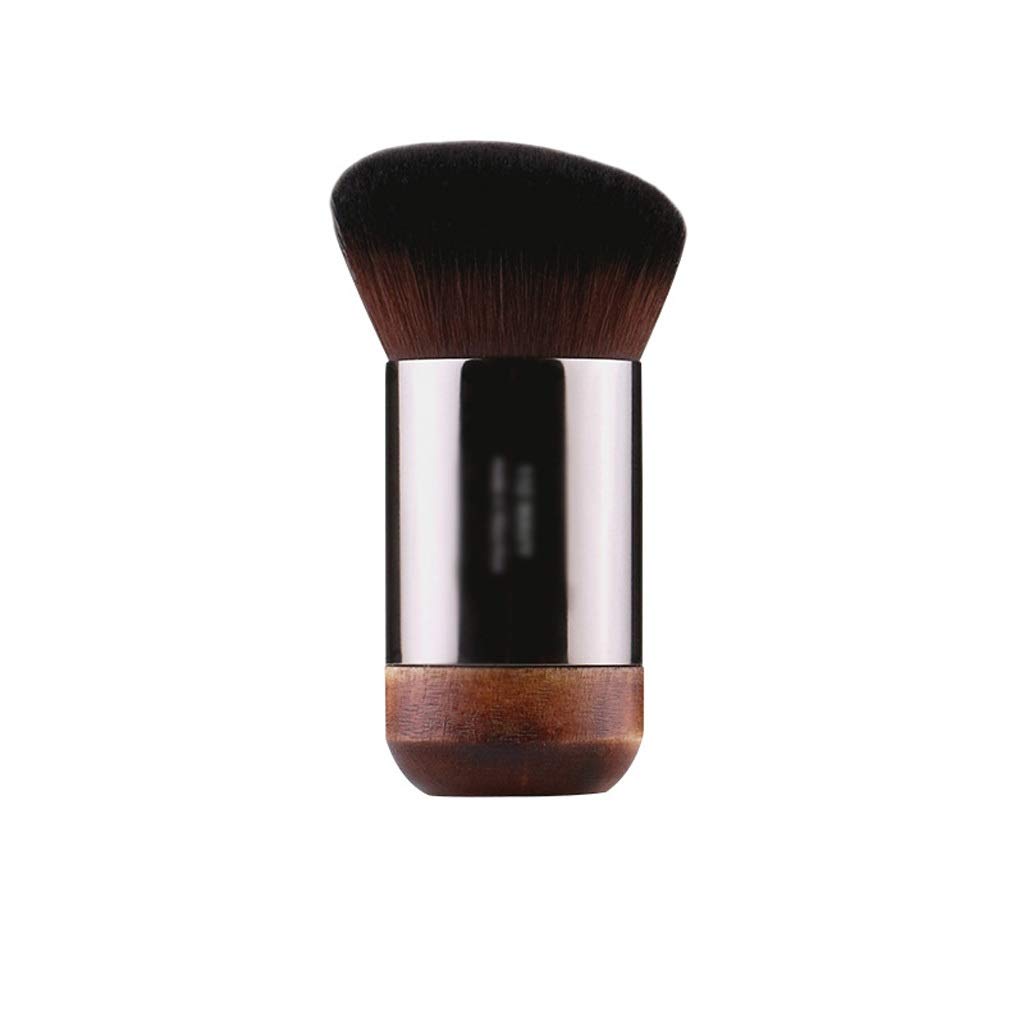 Professional Angled Flat Foundation Makeup Brush - Natural Wood Handle, Portable & Buffing for Flawless Coverage | Perfect for Travel, Daily Makeup & Professional Use
