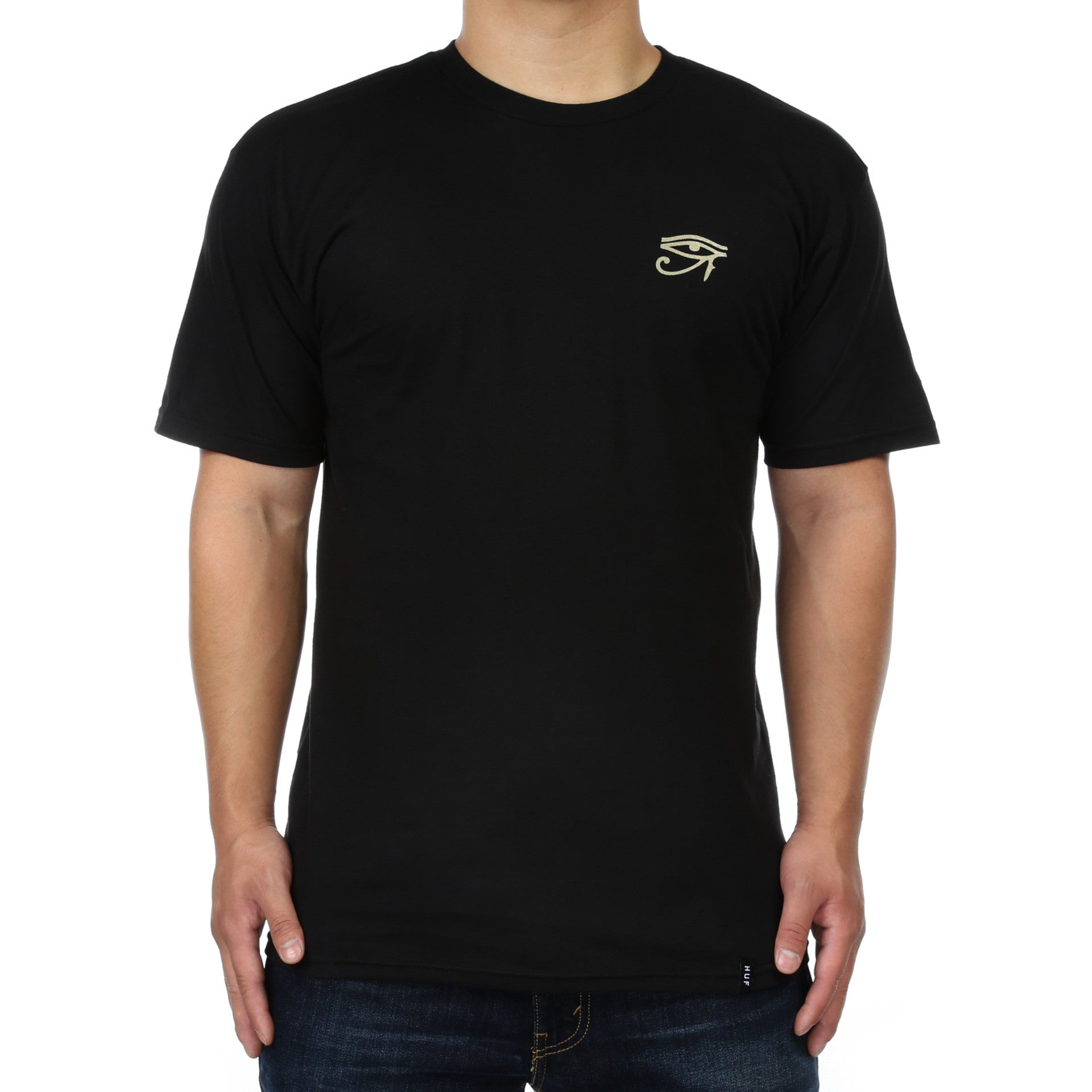 Huf 24K Triple Triangle T-Shirt for Men - Black Cotton Graphic Tee - Streetwear Fashion for Casual Wear & Urban Style