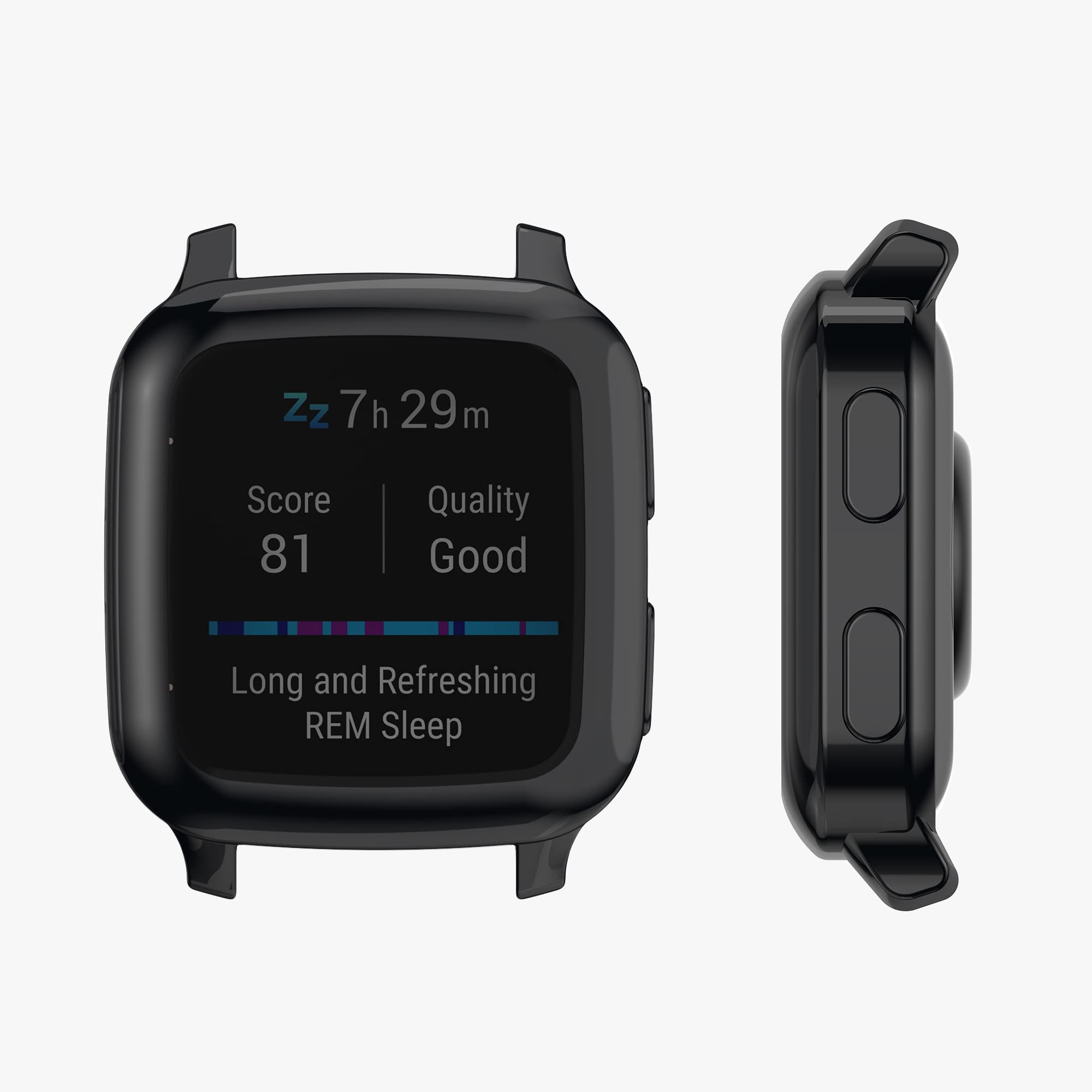 Garmin Venu Sq 2 Case - 2X TPU Silicone Cover for Fitness & Music - Black | Workout Protection