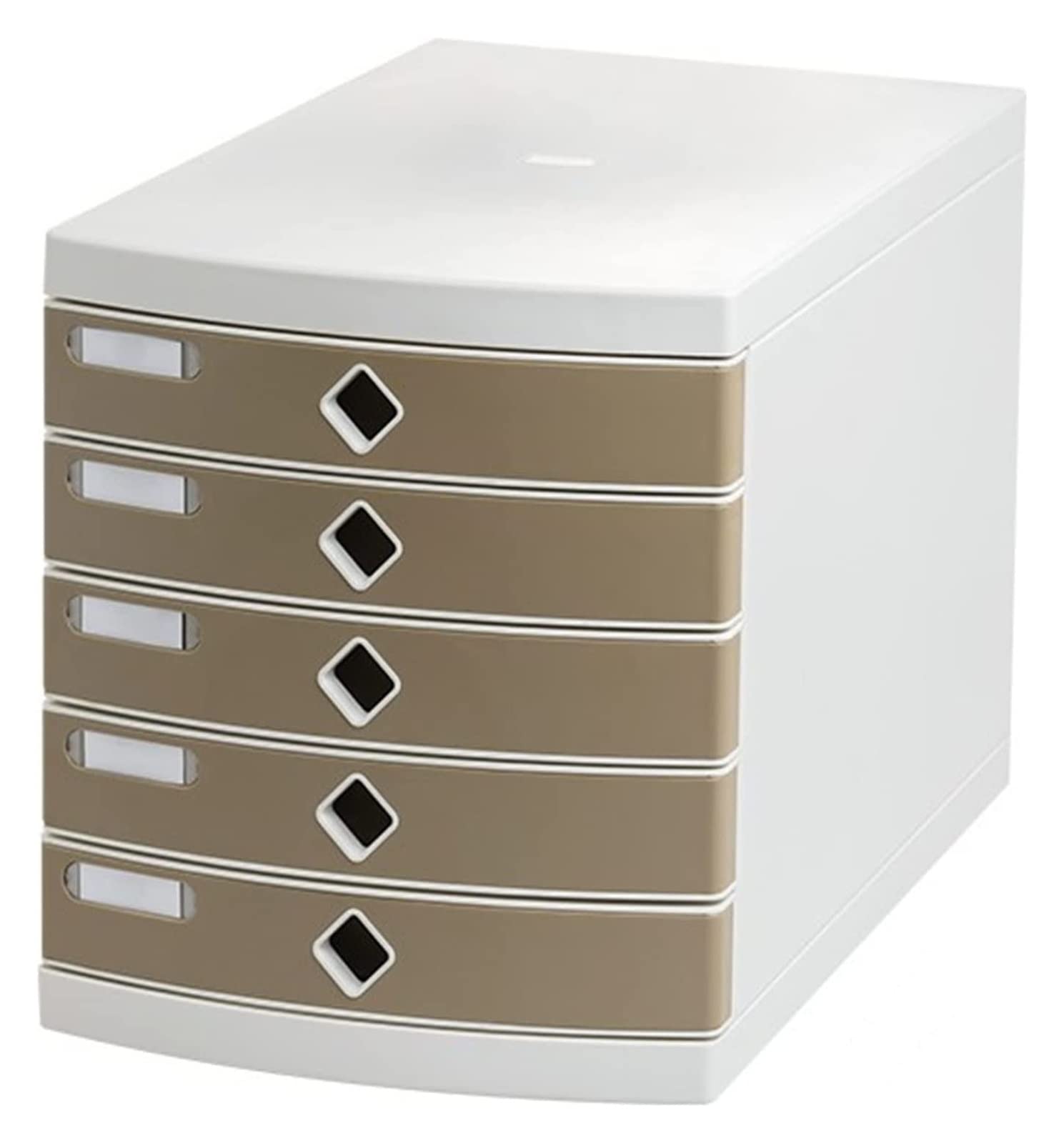 Brown 4-Tier Desktop File Organizer - 39.3x29.5x32cm Office Storage Cabinet with Drawers for Documents, Stationery & Supplies - Perfect for Home Office, Study Desk & Workspace Organization