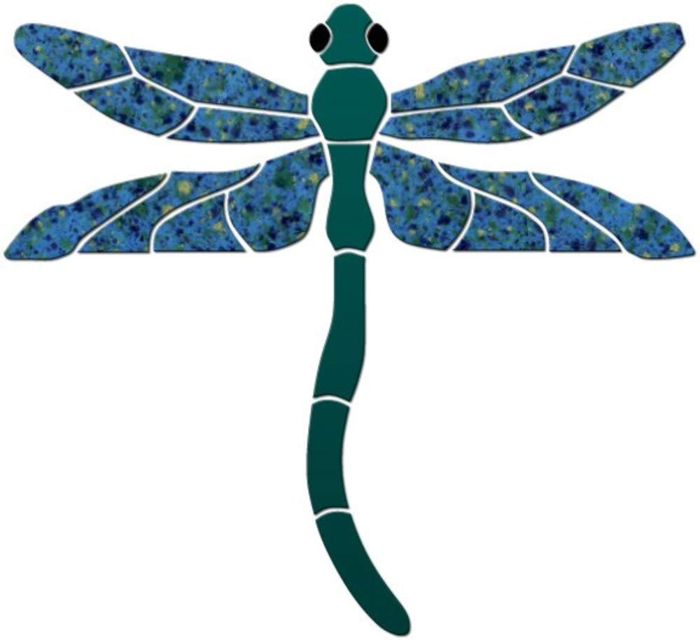 Dragonfly Ceramic Swimming Pool Mosaic Tile - 5x5 Inch Dark Teal Blue - Waterproof Pool Decor for Backyard, Spa & Garden Landscaping