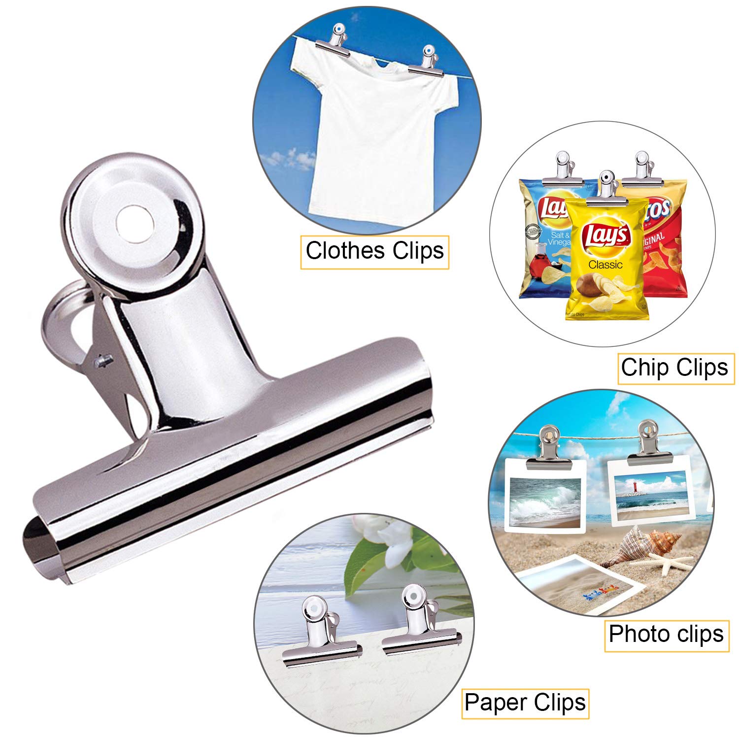 30 Pack AIRFISH 1.25 Inch Silver Metal Bulldog Clips with Storage Box - Heavy Duty Hinge Clips for Paper, Photos, Crafts, Art Hanging & Office Organization - Perfect for Bulletin Boards, DIY Projects & Home Decor