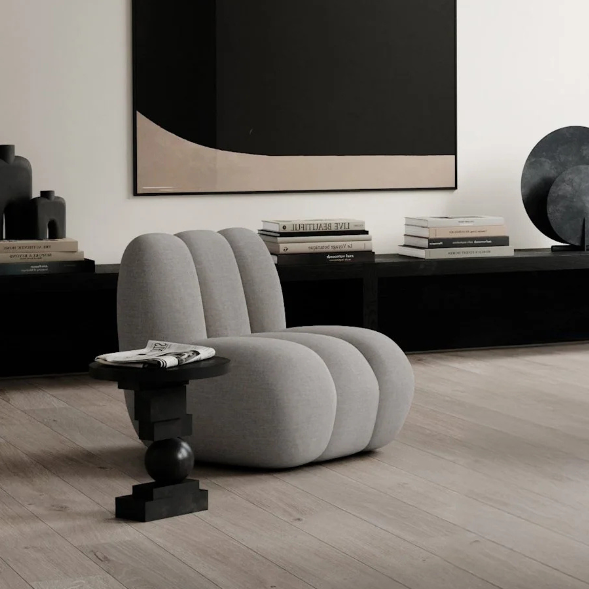 PRE ORDER | 101 COPENHAGEN Toe Lounge Chair in Taupe - Modern Scandinavian Living Room Accent Chair for Relaxing & Home Decor