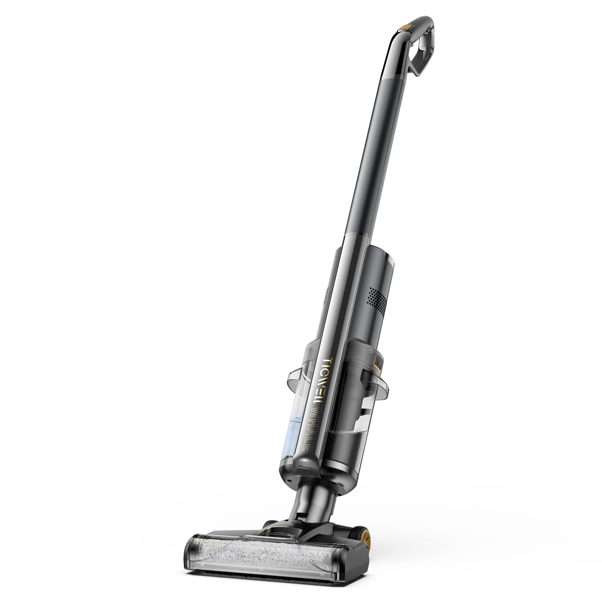 TICWELL Cordless Wet Dry Vacuum Cleaner - Lightweight 2-in-1 Floor Cleaner & Mop for Hard Floors | Powerful Suction for Pet Hair & Sticky Messes | 30 Min Battery Life | Black | Perfect for Home, Office & Pet Owners Cleaning Needs