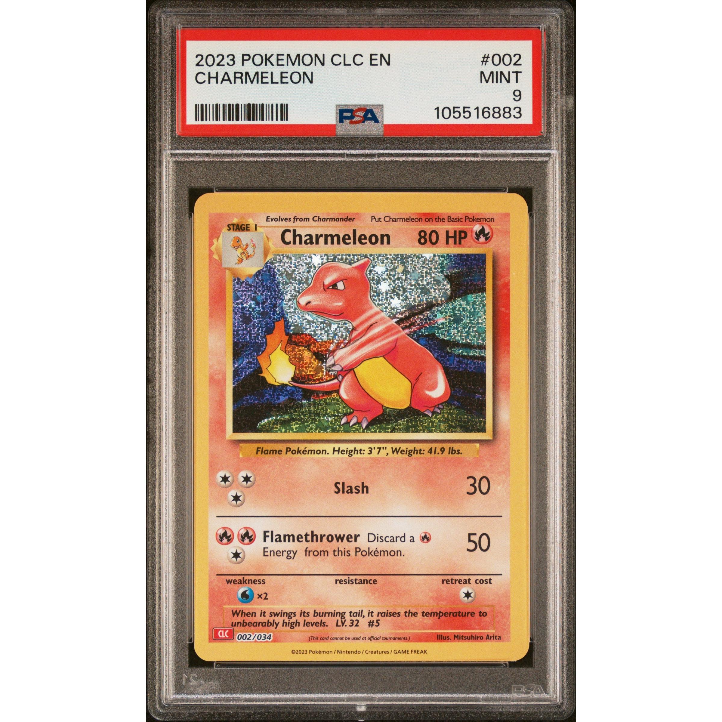 2023 Pokemon Classic Collection Charmeleon 002/034 PSA 9 Graded Card - Rare Collectible for Pokemon Fans, Perfect for Display & Investment