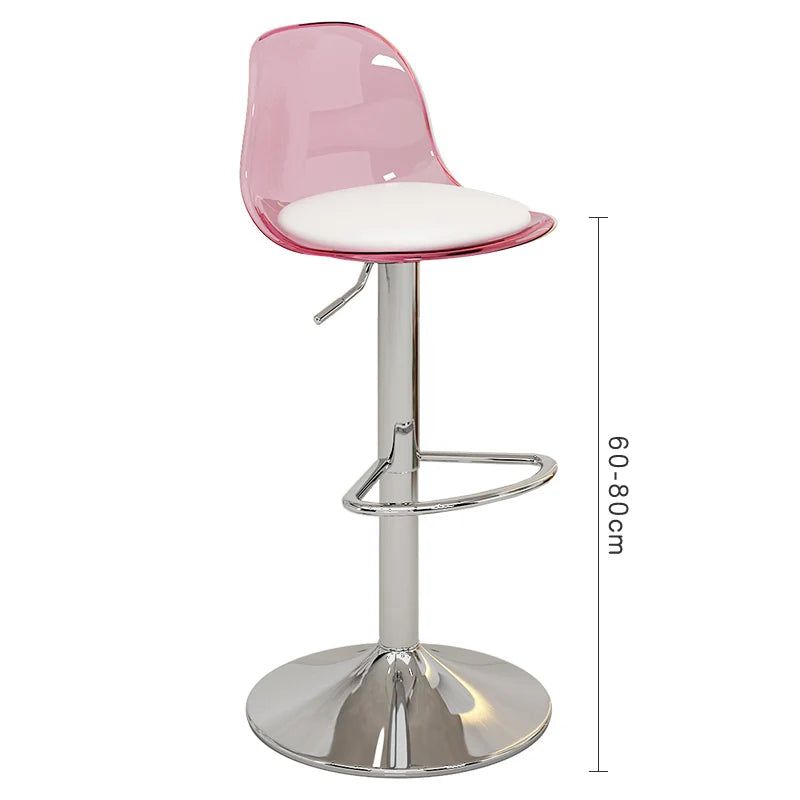 Modern Acrylic Bar Stools for Kitchen Counter - Clear Transparent Reception Stools with Comfortable Seat - Perfect for Home Bar, Kitchen Island, Restaurant & Office Reception Area