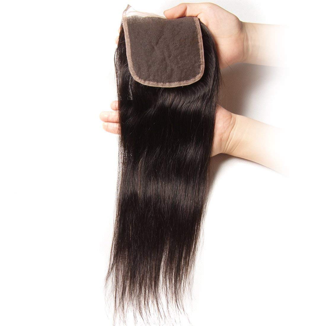 Beauty Forever Brazilian Straight 4x4 Lace Closure - 100% Human Virgin Hair Extensions, 20 Inch, Natural Color | Perfect for Styling, Weaves & Everyday Glam