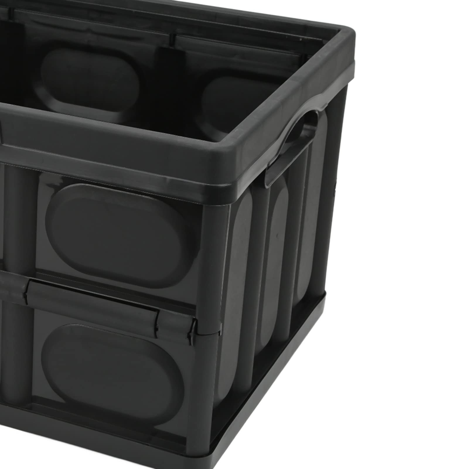Foldable Storage Box with Wooden Panel - 30L Large Thickened Portable Organizer for Camping, Car, Home & Clothes | Multifunctional Removable Storage Case for Outdoor, Food & Household Items (Black) - Perfect for Travel, Picnics & Closet Organization