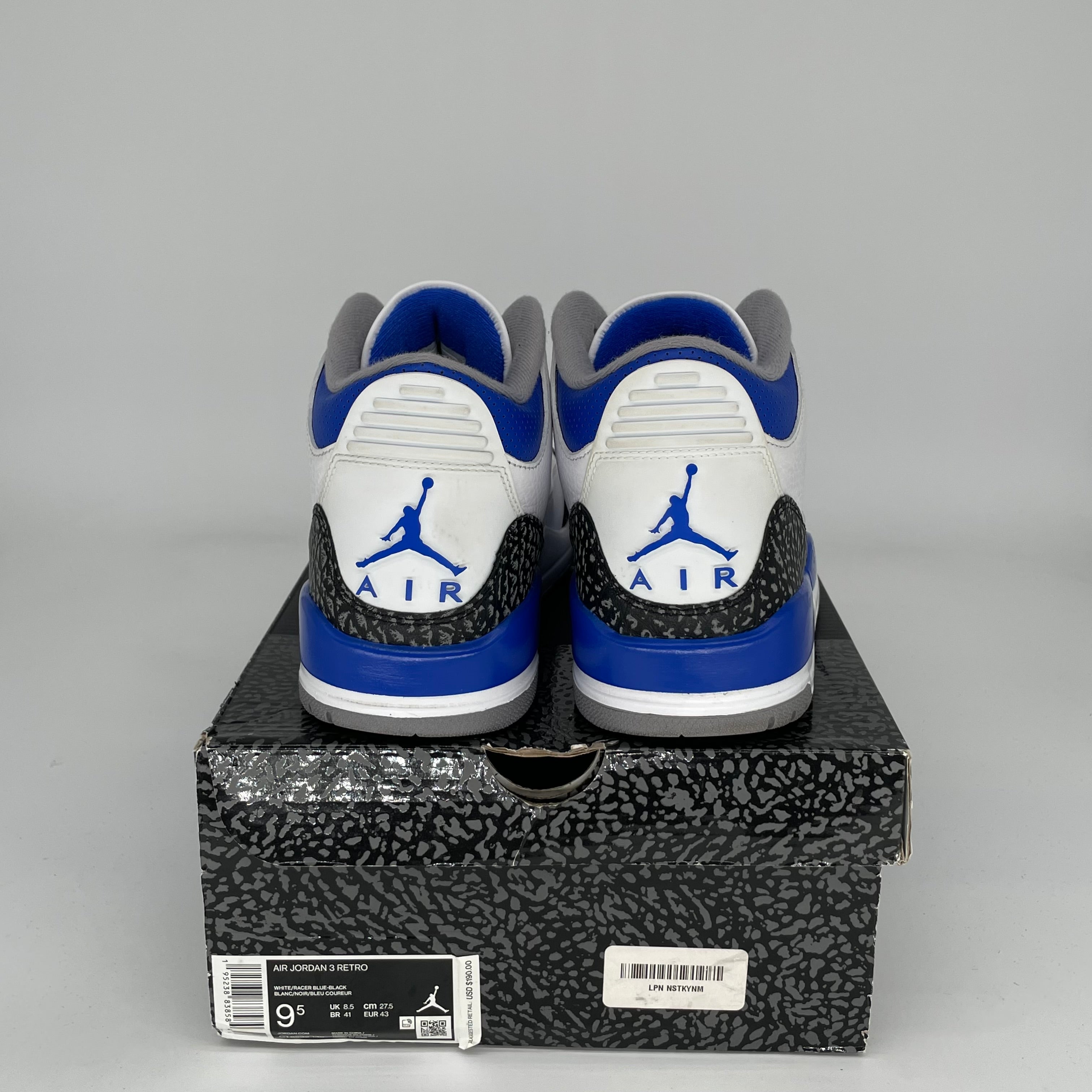 AIR JORDAN 3 RACER BLUE Men's Basketball Shoes - Size 9.5 (CT8532-145) - Retro Sneakers for Running, Gym & Streetwear Fashion