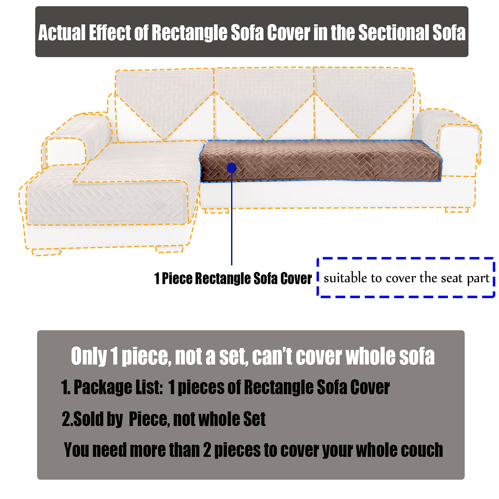 Luxury Velvet Sofa Cover - Anti-Slip Sectional Couch Slipcover for Pets (36
