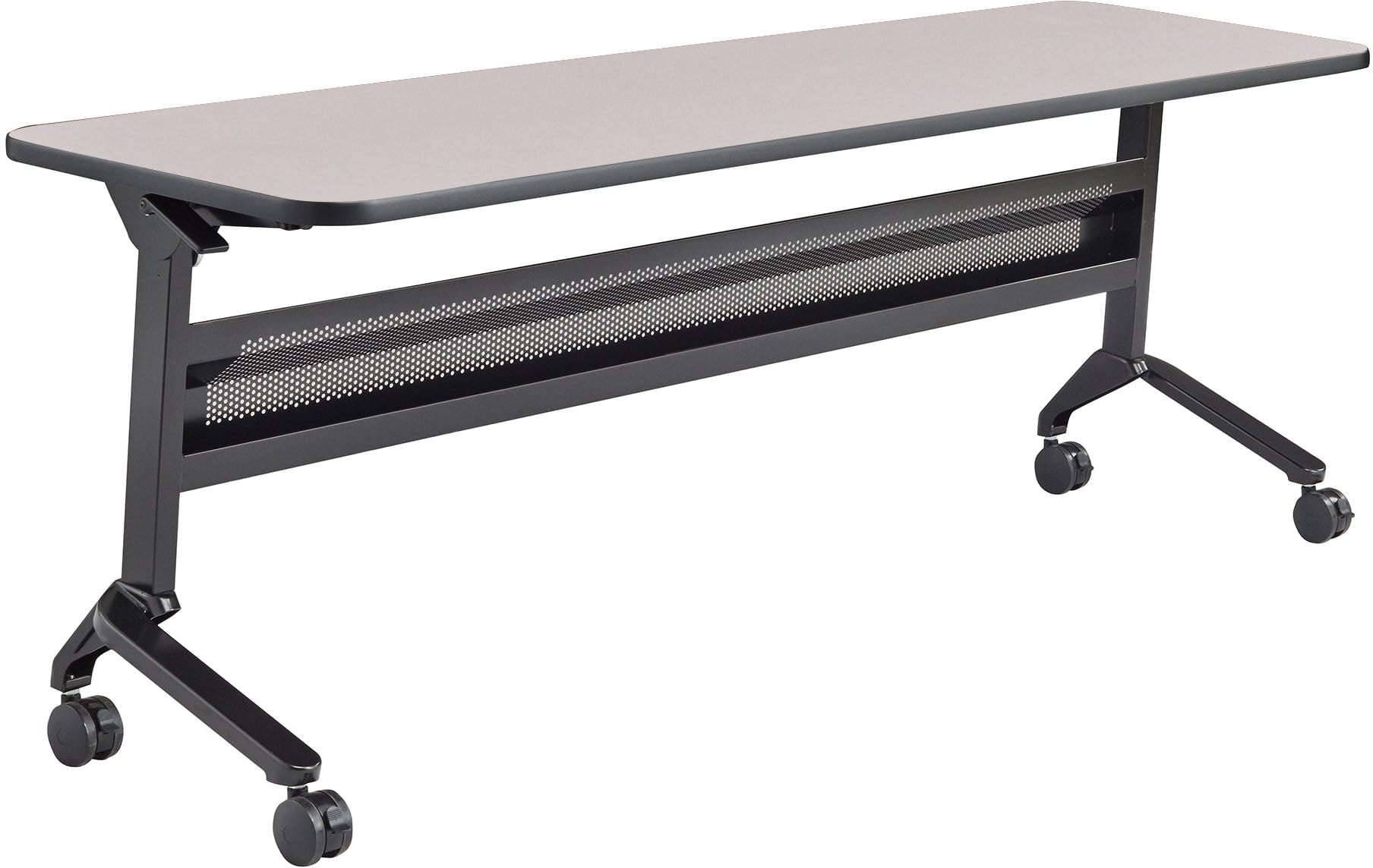 Safco Flip N Go 24 x 72 Inch Rectangular Training Table - Portable Folding Conference Table with Wheels (Model LF2472T) - Perfect for Classrooms, Meetings & Office Training Sessions