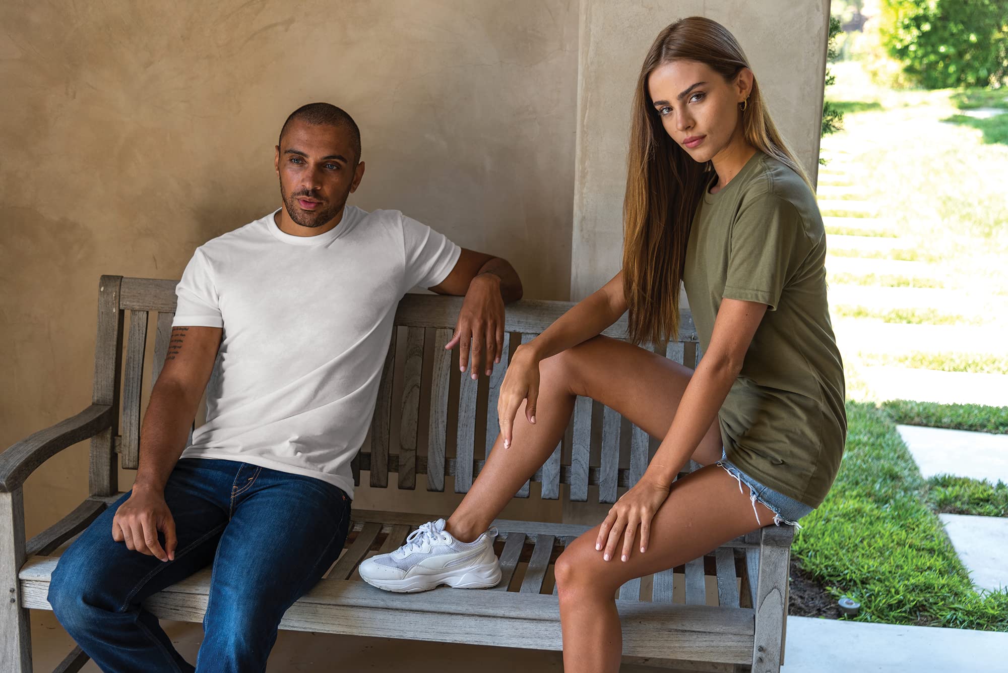 Premium Unisex Fitted Sueded Short Sleeve Crewneck T-Shirt Multipack (3/6/10 Pack) - Soft & Comfortable for Casual Wear, Gym & Layering