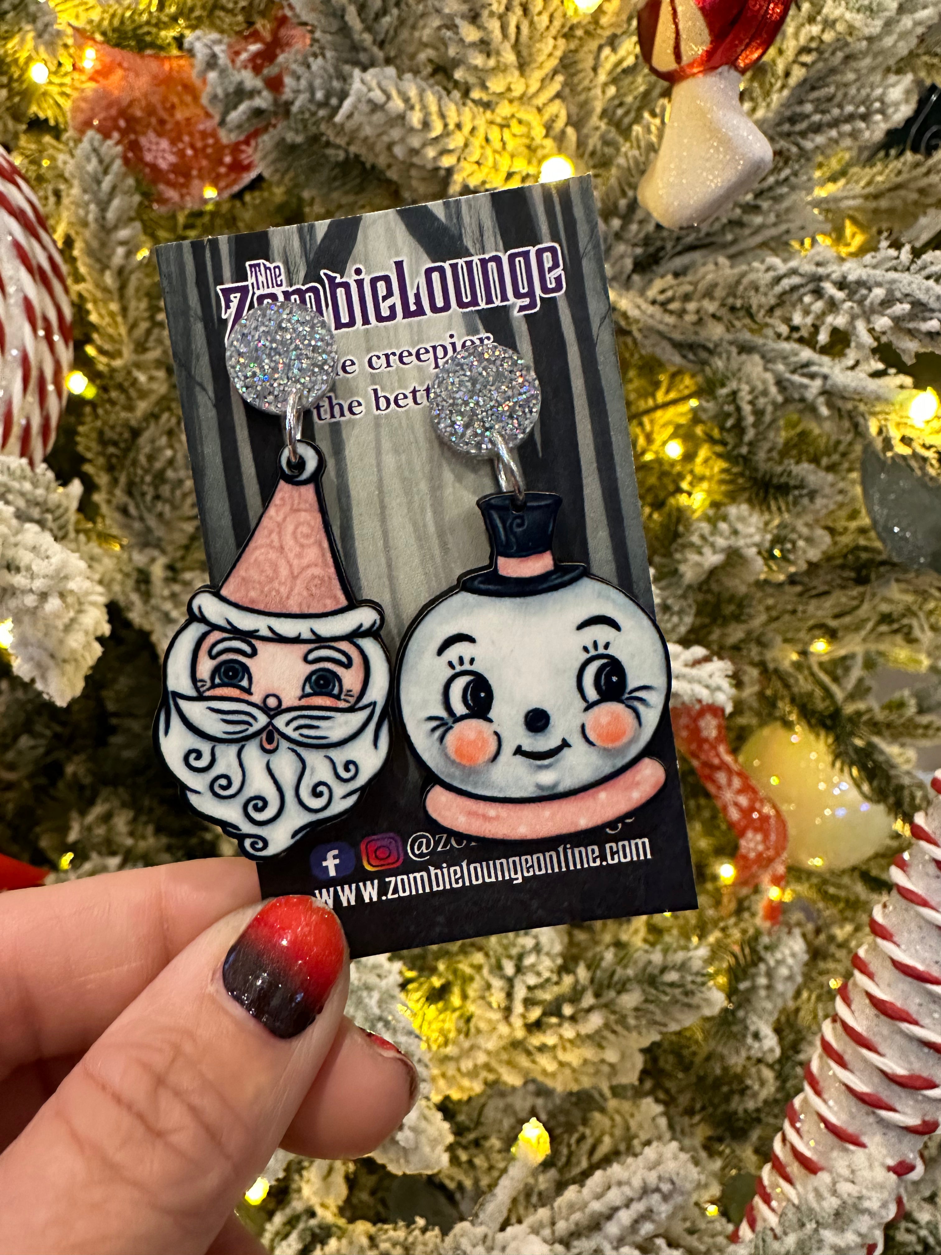Johanna Parker Pastel Santa and Snowman Ornament Set - Christmas Holiday Decor for Tree, Home, and Gift Giving