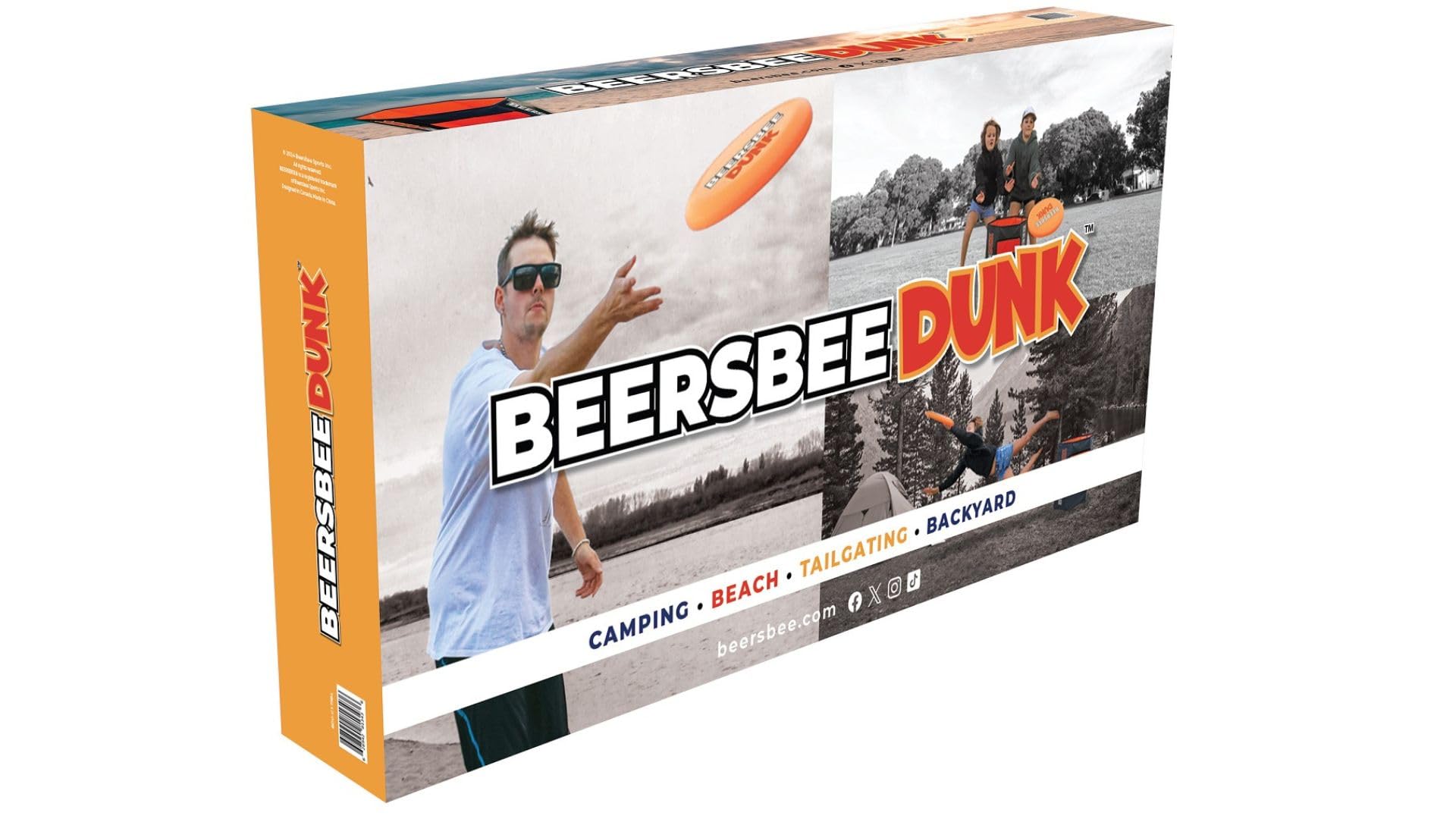 Beersbee Dunk Game Set - Portable Folding Flying Disc Toss Game with Dunk Baskets, Frisbee & Carry Bag - Perfect for Outdoor, Backyard, Beach, Tailgate Parties & Picnics - Fun Yard Games for Adults & Kids - Great for BBQs, Camping & Summer Gatherings