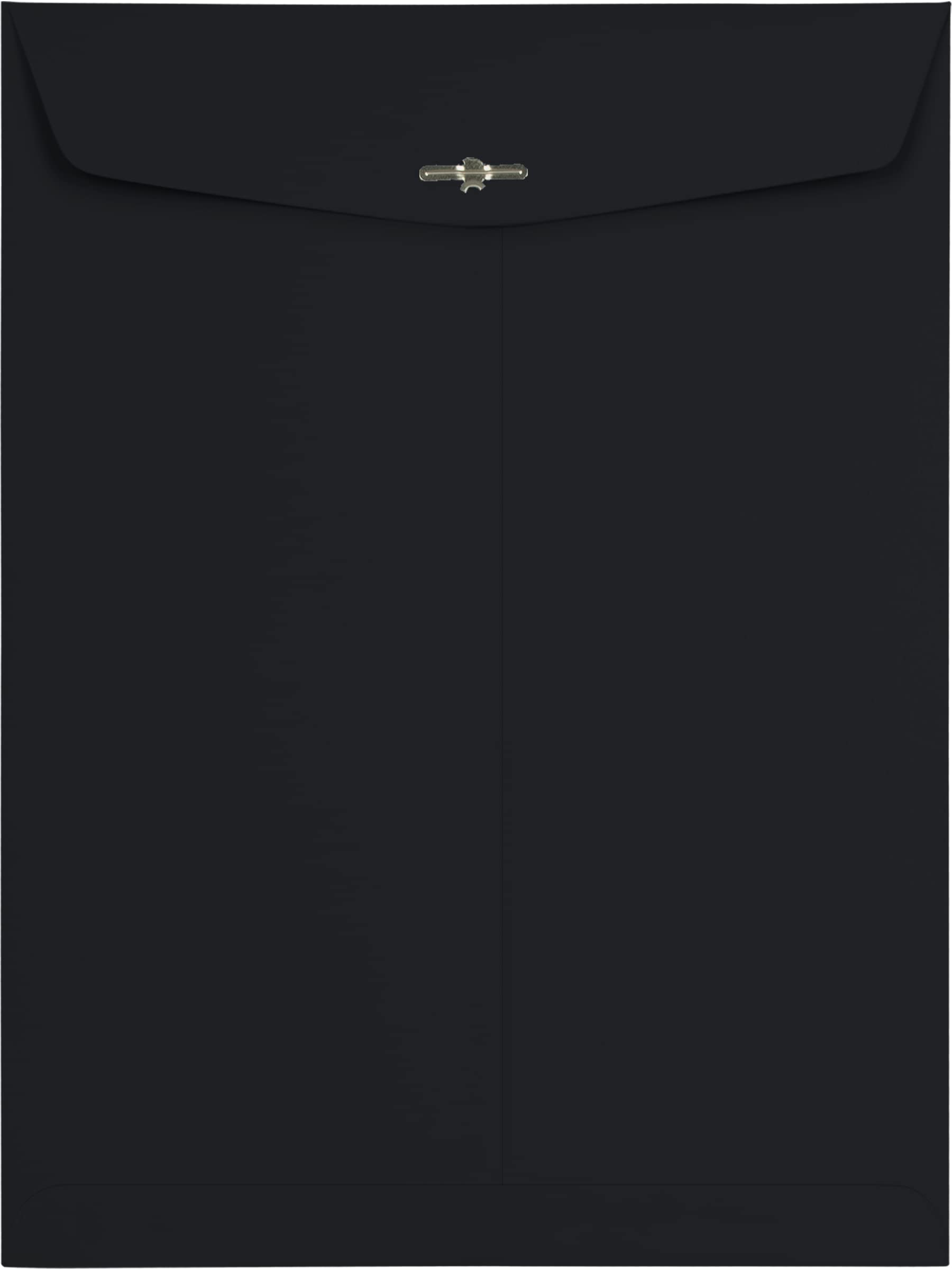 Premium LUXPaper 9 x 12 Open End Envelopes with Clasp - Midnight Black, 80lb Text Weight (Pack of 500) - Perfect for Business Mail, Wedding Invitations & Legal Documents