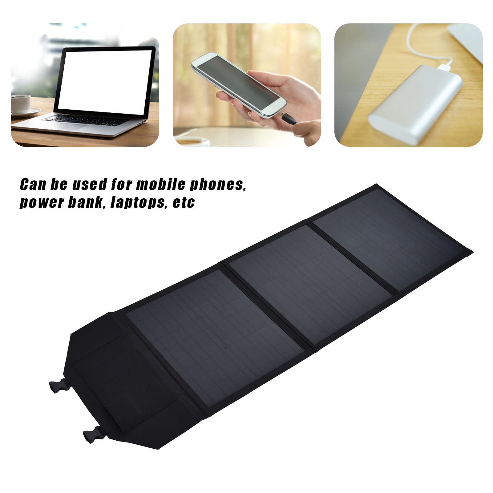 High-Efficiency Monocrystalline Solar Panel Generator - Portable & Lightweight Solar Power Kit for Laptops, Power Banks, Tablets - Perfect for Camping, Hiking, Outdoor Adventures & Emergency Power Backup