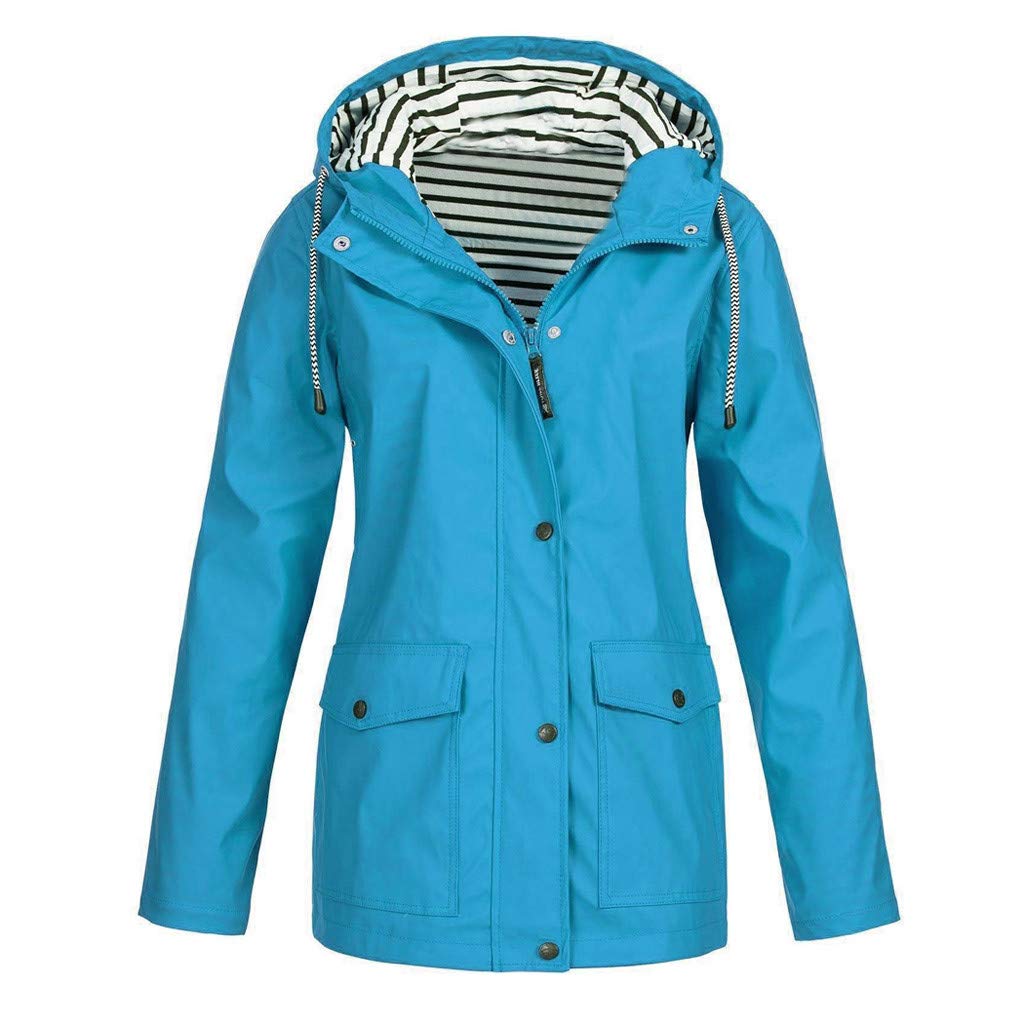 Women's Waterproof Rain Jacket with Hood - Windproof & Breathable Outdoor Raincoat for Hiking, Camping & Travel
