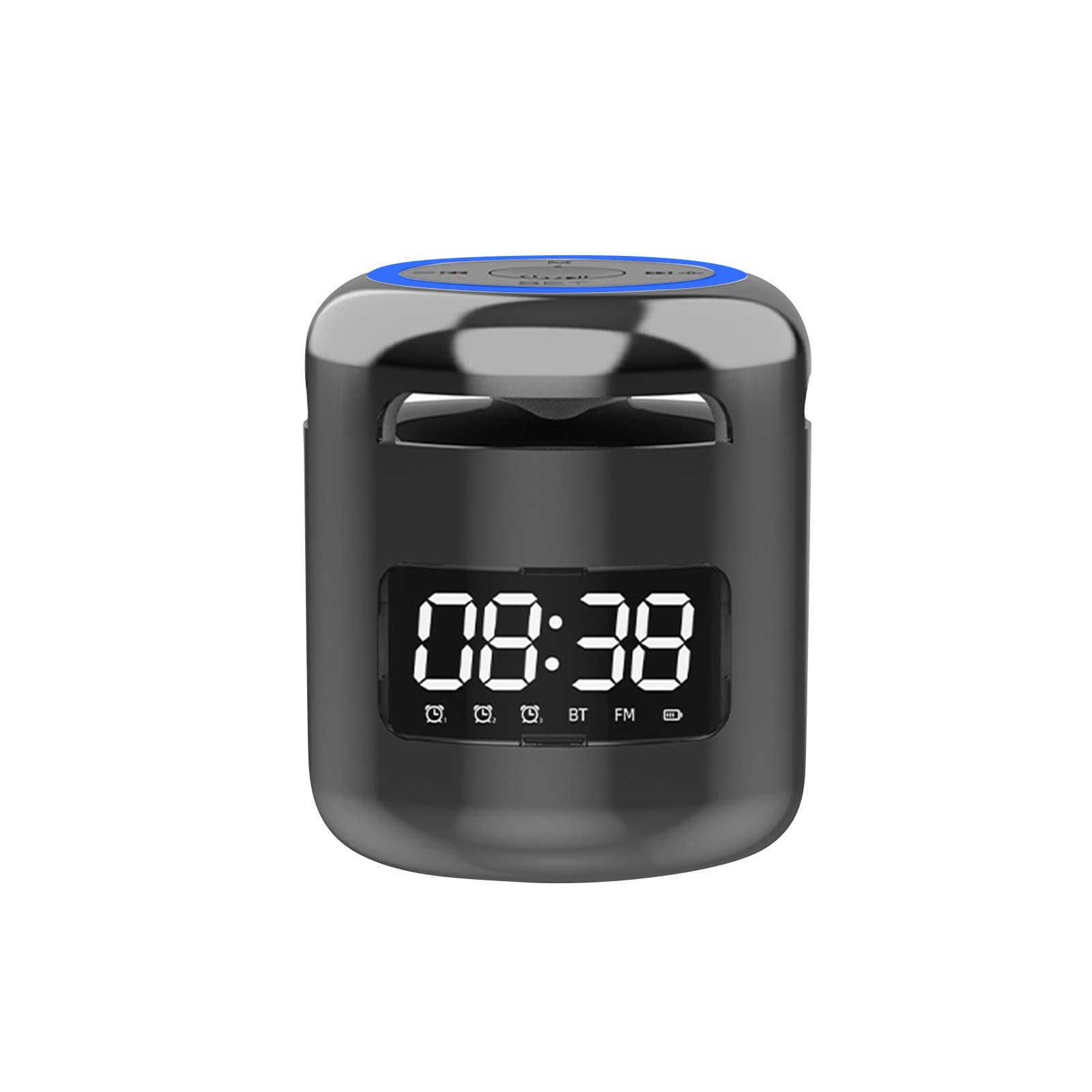 Comigeewa JM01 Portable Bluetooth 5.0 Wireless Speaker with Alarm Clock, FM Radio, TF Card & AUX Input, Hands-Free Calling - Perfect for Bedroom, Office, Travel and Outdoor Activities