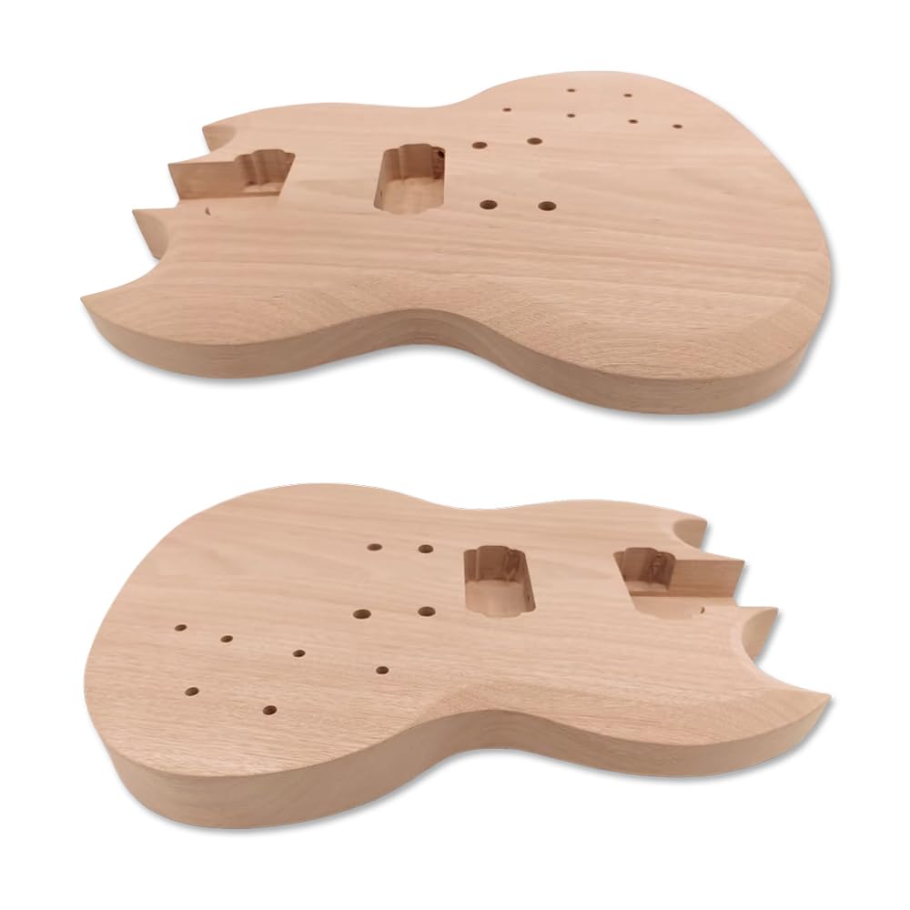Premium Mahogany Electric Guitar Body Set with HH Pickups - DIY Guitar Replacement Kit for Rock, Blues & Metal Performances