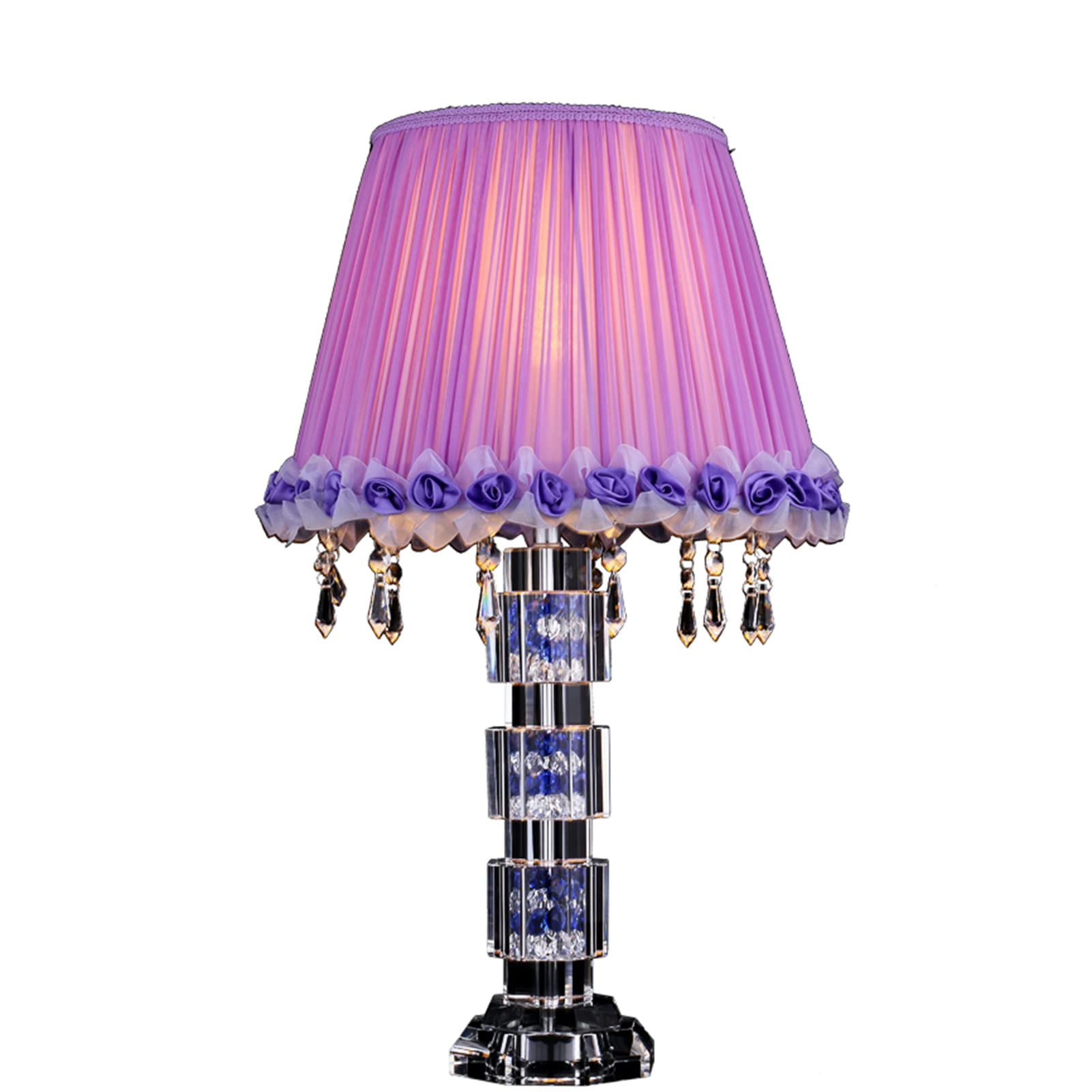 VERLEDK Modern Crystal Table Lamp - Minimalist Nordic Style Bedside & Living Room Lamp, Romantic Rose Design for Reading & Decor - Perfect for Bedrooms, Offices & Cozy Spaces