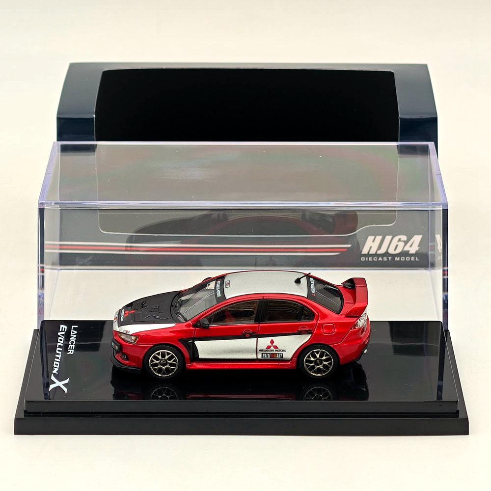 1/64 Scale Hobby Japan Mitsubishi Lancer Evolution X Ralliart Diecast Model Car - Red (HJ644053RB) - Perfect for Collectors, Display, and Racing Enthusiasts