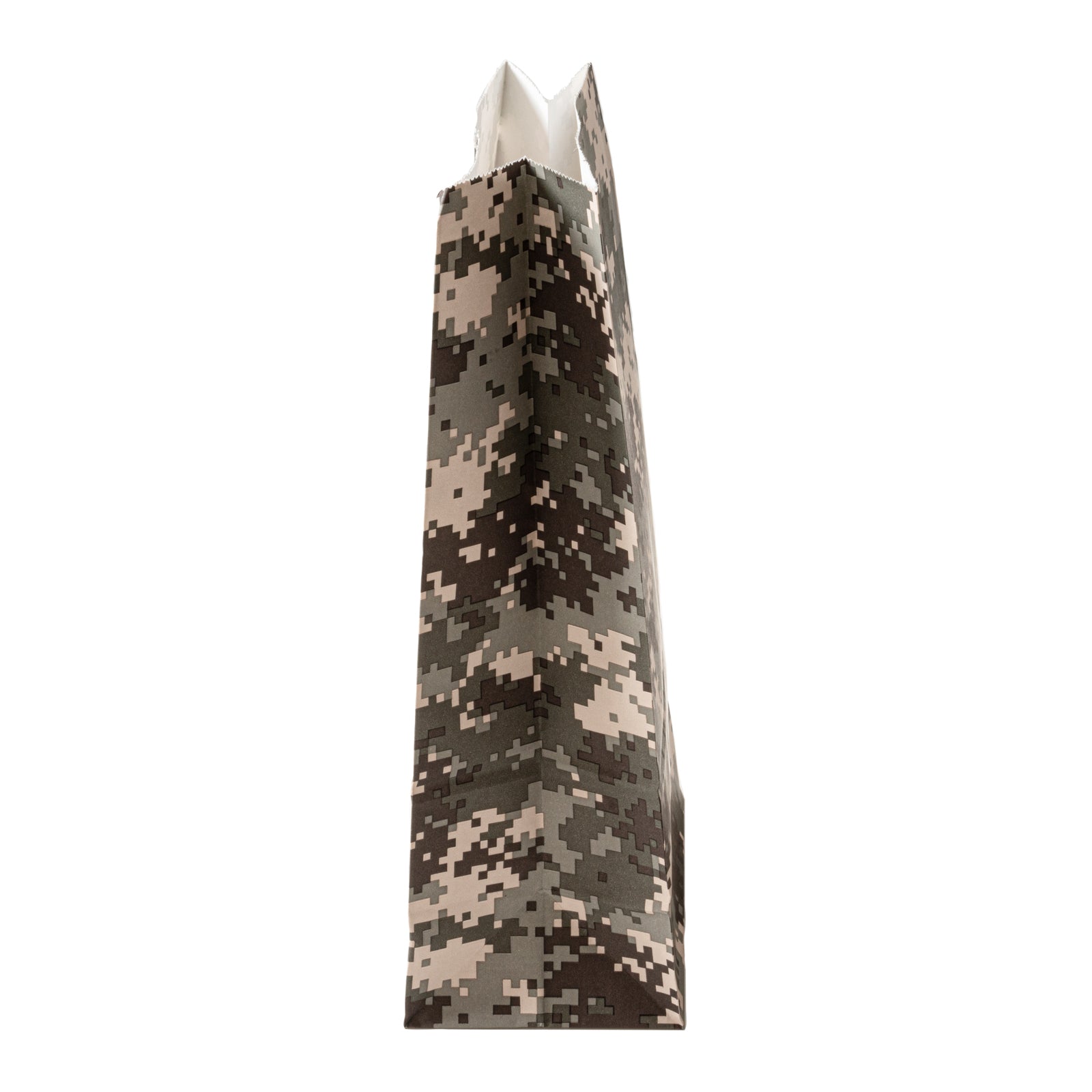 Camouflage Paper Bags 6x3.5x10.75 Inches - 6 lb Weight Capacity - Pack of 100 Bulk Kraft Gift Bags for Hunting, Military, Outdoor Events & Party Favors