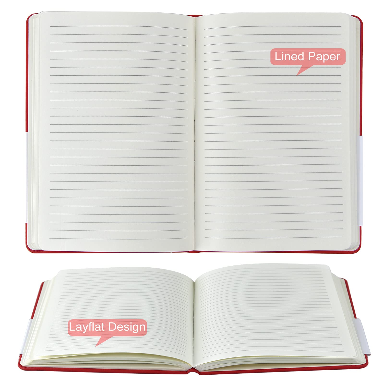 Coopay 24 Pack A5 Lined Hardcover Leather Journals - 160 Pages, 100GSM Thick Paper, 8.3