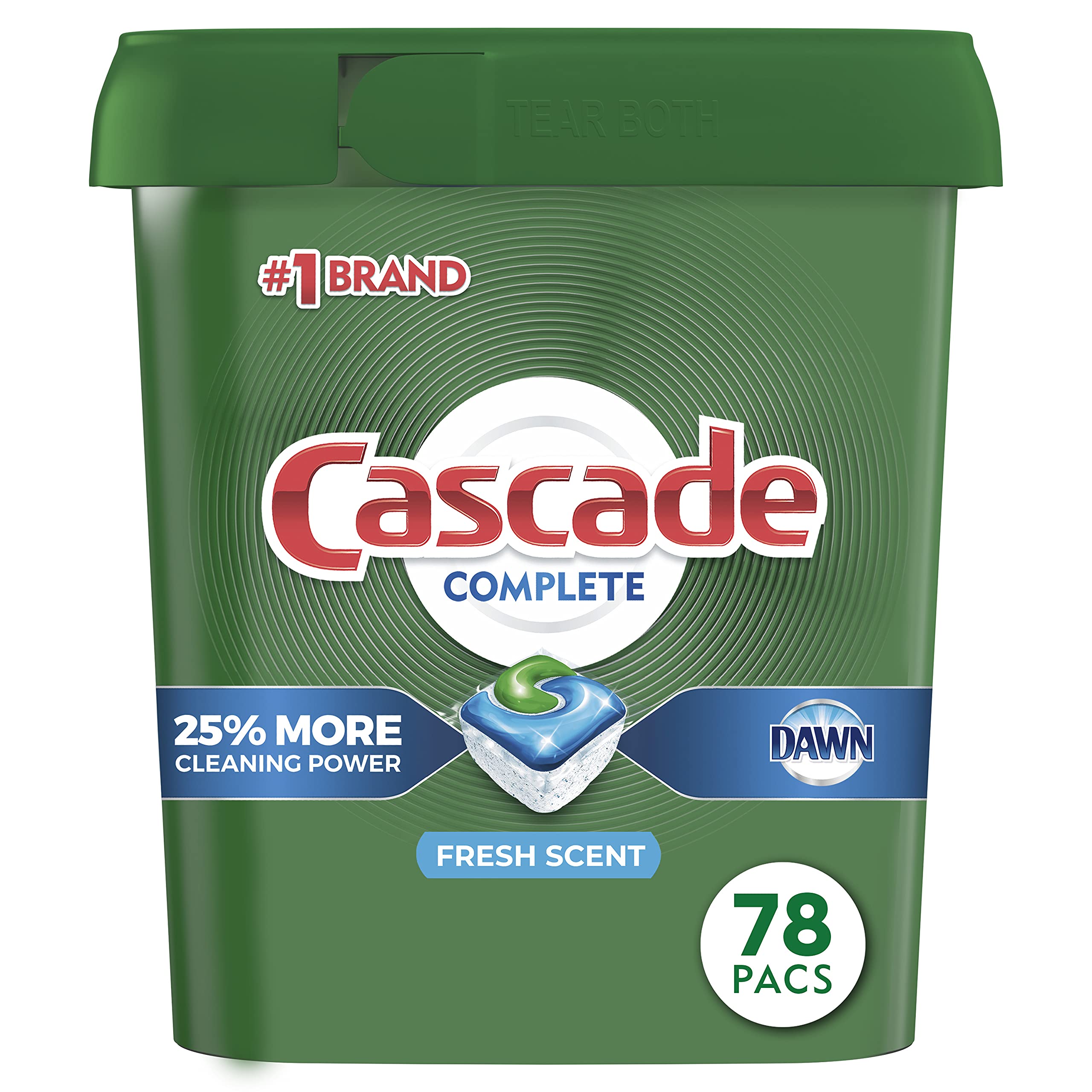 Cascade Complete Dishwasher Pods - 78 Count | ActionPacs Dishwasher Detergent with Fresh Scent | Perfect for Daily Dishwashing & Tough Stains | Ideal for Home & Kitchen Use