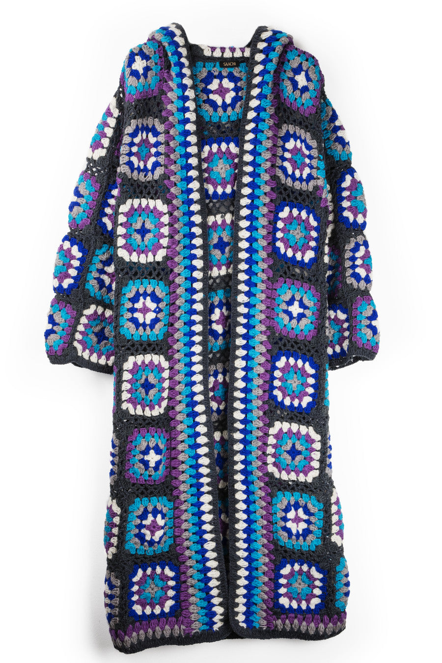 Crochet Wool Hooded Kimono Long Cardigan - Soft Chunky Knit Open Front Sweater for Women | Perfect for Fall, Winter, and Cozy Home Wear