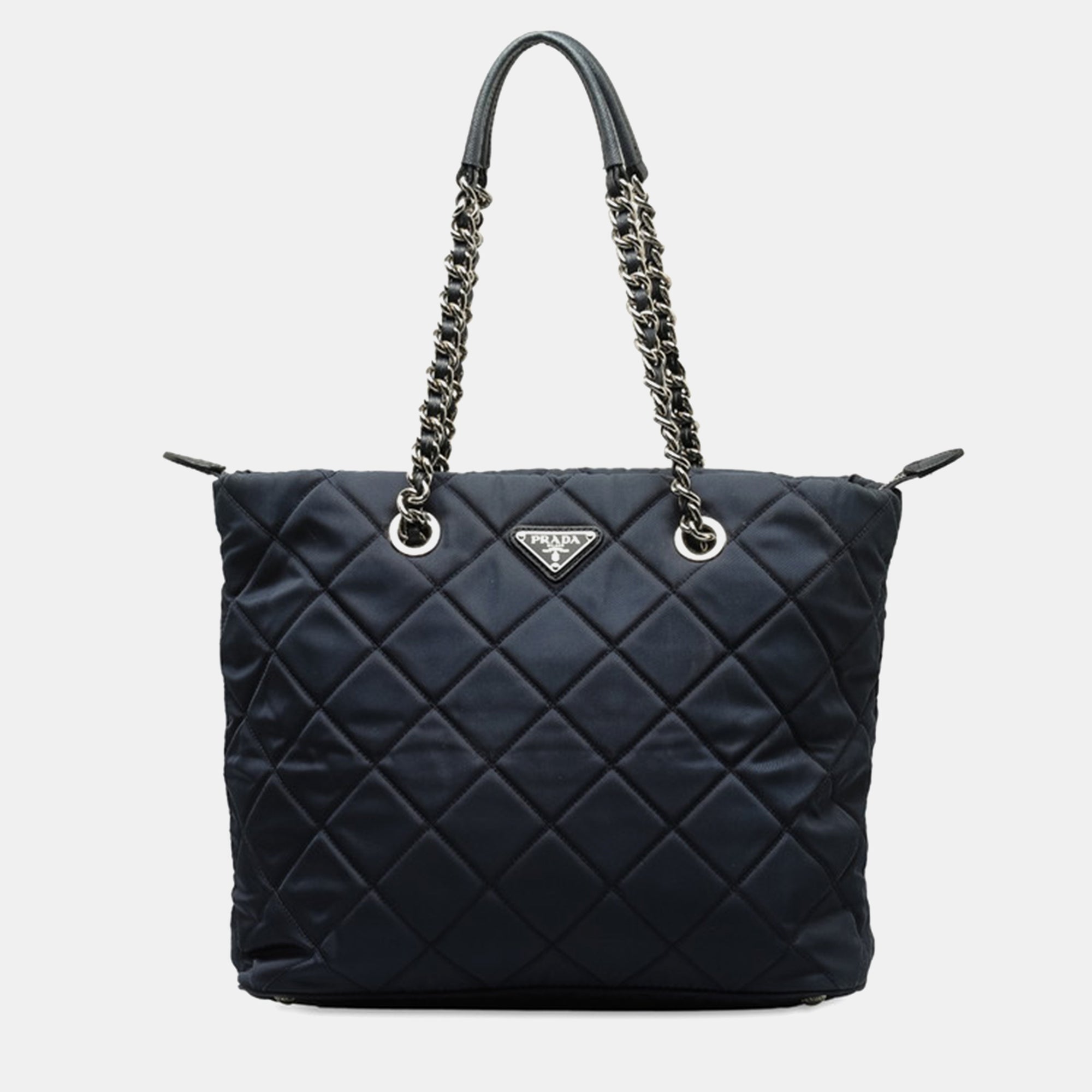 Stylish Black Canvas Quilted Tote Bag with Stitching Details - Perfect for Work, Travel & Everyday Use