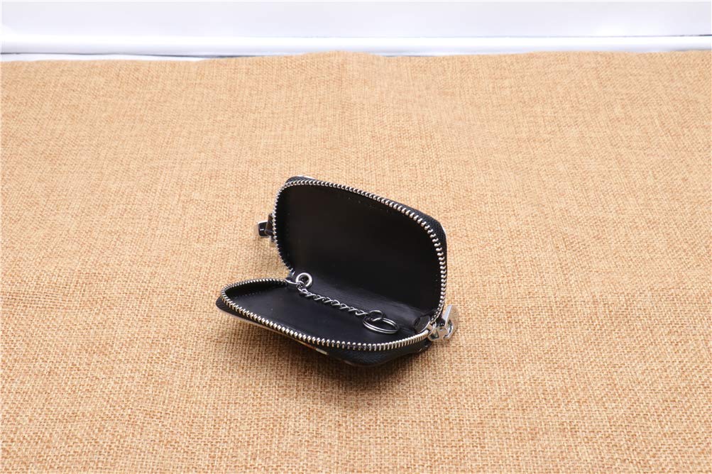 Personalized Leather Car Key Wallet - Custom Photo Keychain Holder with Zipper Coin Purse for Men | Perfect Father's Day Gift, Travel & Everyday Essentials Organizer