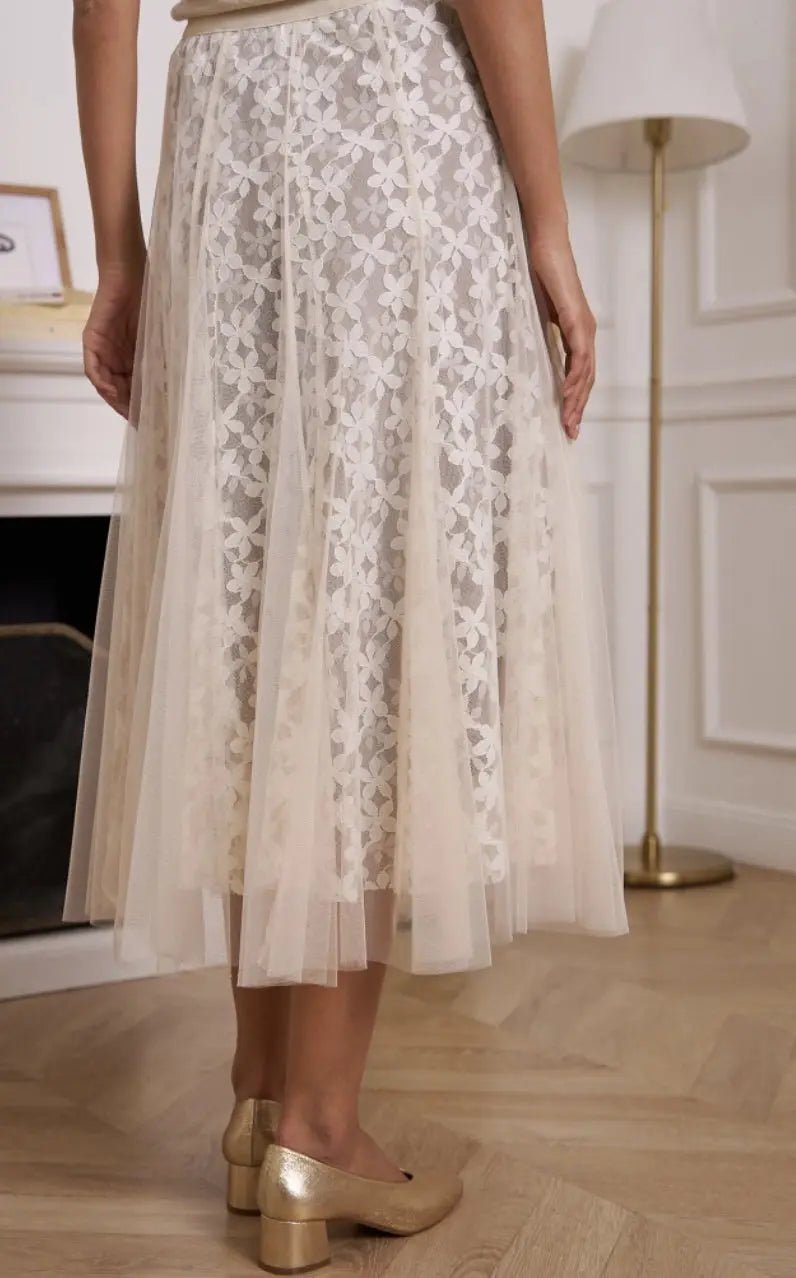 Aria Tulle Lace Skirt - Elegant Women's Party Dress for Weddings, Prom & Special Occasions