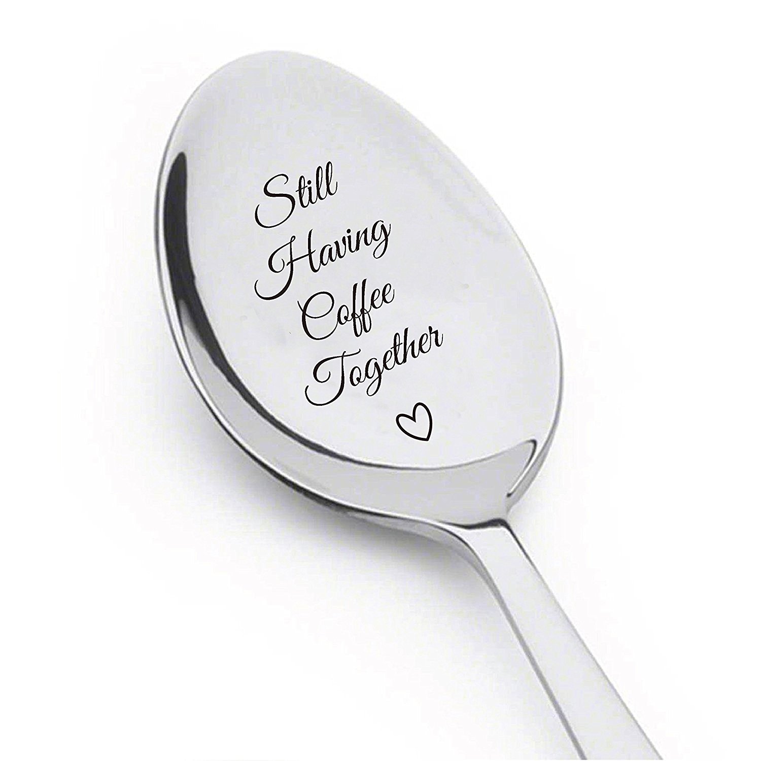 Long Distance Relationship Gifts for Couples - Still Having Coffee Together Mug Set | Valentine's Day, Wedding & Birthday Gift for Wife, Husband, Girlfriend or Boyfriend | Romantic Couple Spoon Set - Perfect for Anniversaries, LDR Care Packages & Virtual Date Nights