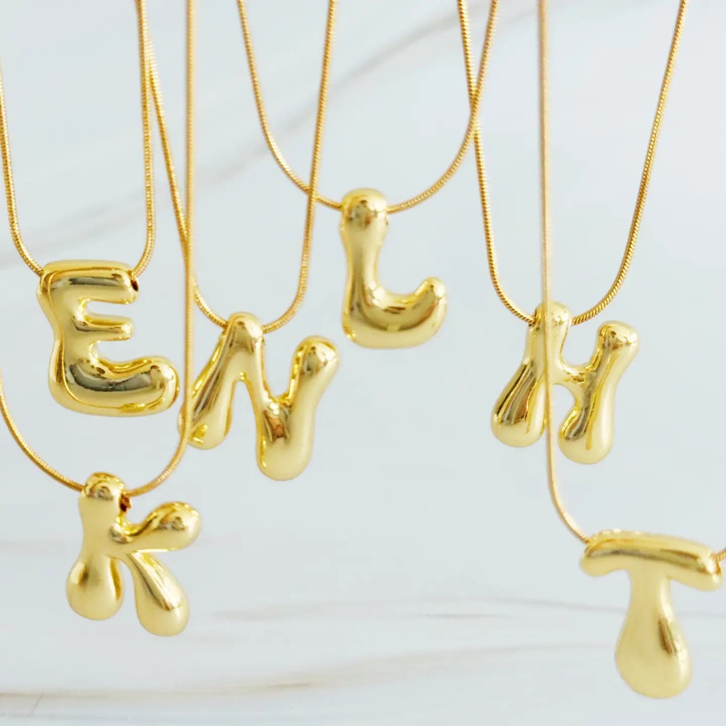 Ellison + Young Personalized Balloon Letter Initial Necklace - Custom Name Jewelry for Women, Girls - Perfect Gift for Birthday, Anniversary, Valentine's Day