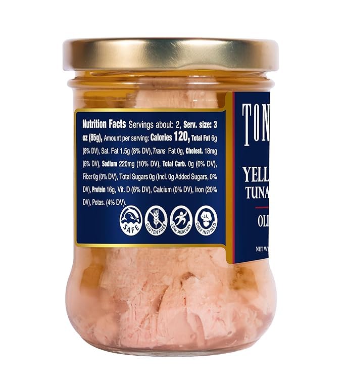 Premium Tonnino Yellowfin Tuna Fillets in Olive Oil - Pack of 6 | Wild Caught, High Protein, Keto & Paleo Friendly | Perfect for Salads, Sandwiches & Meal Prep