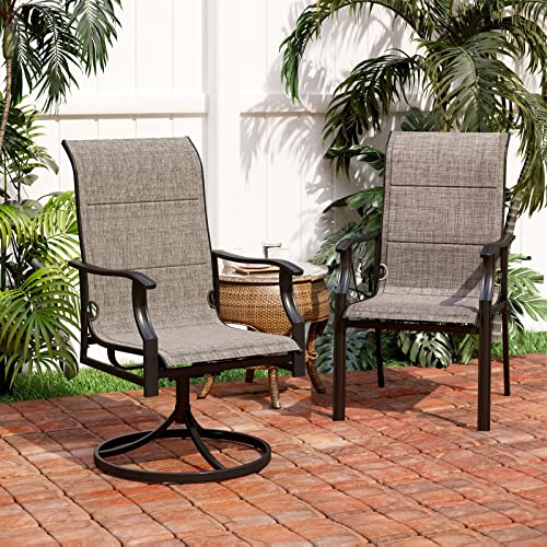 Grayish Brown-swivel Chair & Fixed Chair