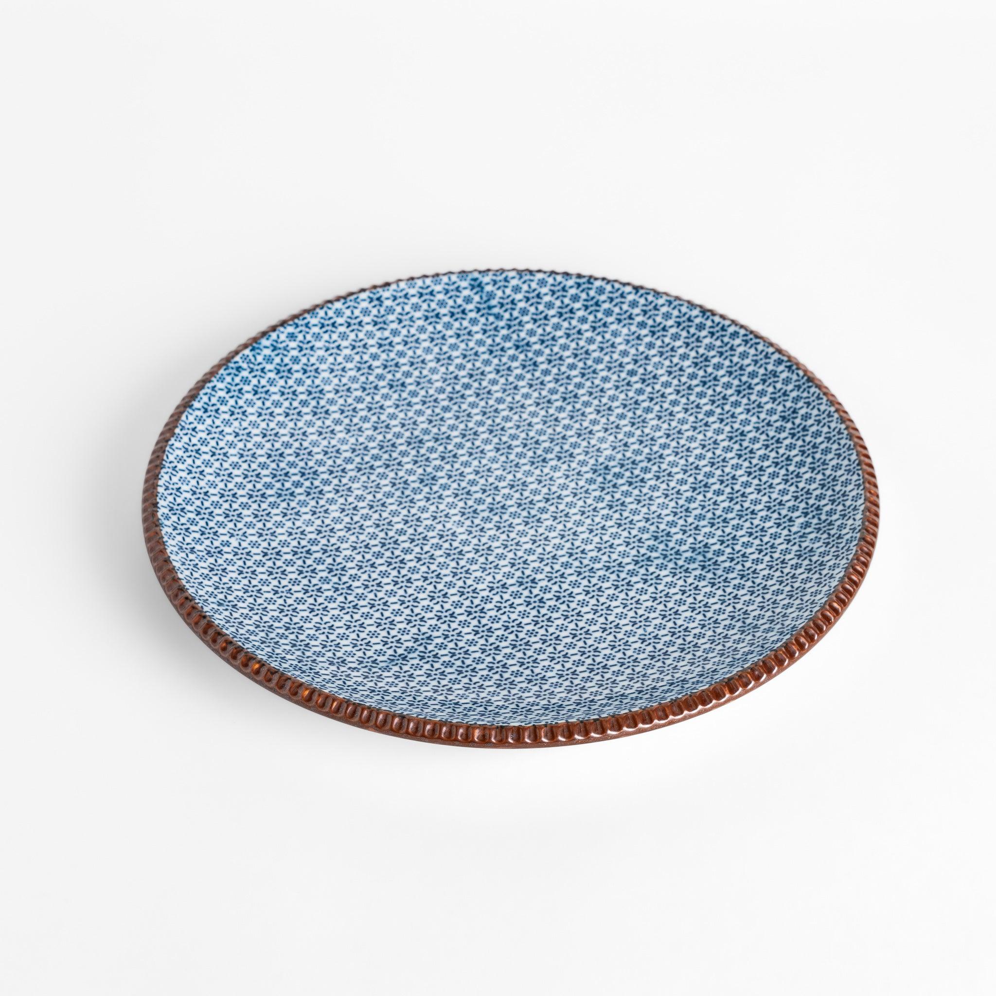 Blue and Gray Sesame Ceramic Dinner Plates - 10.5 Inch Round Dish Set for Dining, Kitchen & Restaurant Use - Perfect for Home Decor, Parties & Everyday Meals